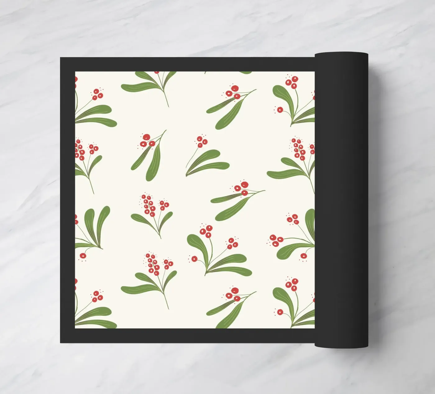 Minimal Mistletoe Christmas Pattern zerbino da anisillustration