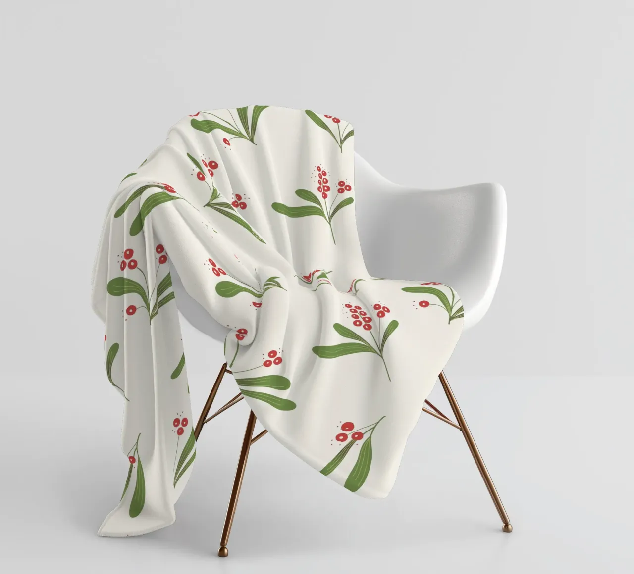 Minimal Mistletoe Christmas Pattern coperta in pile da anisillustration