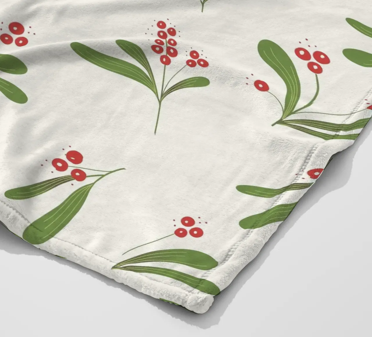Minimal Mistletoe Christmas Pattern coperta in pile da anisillustration