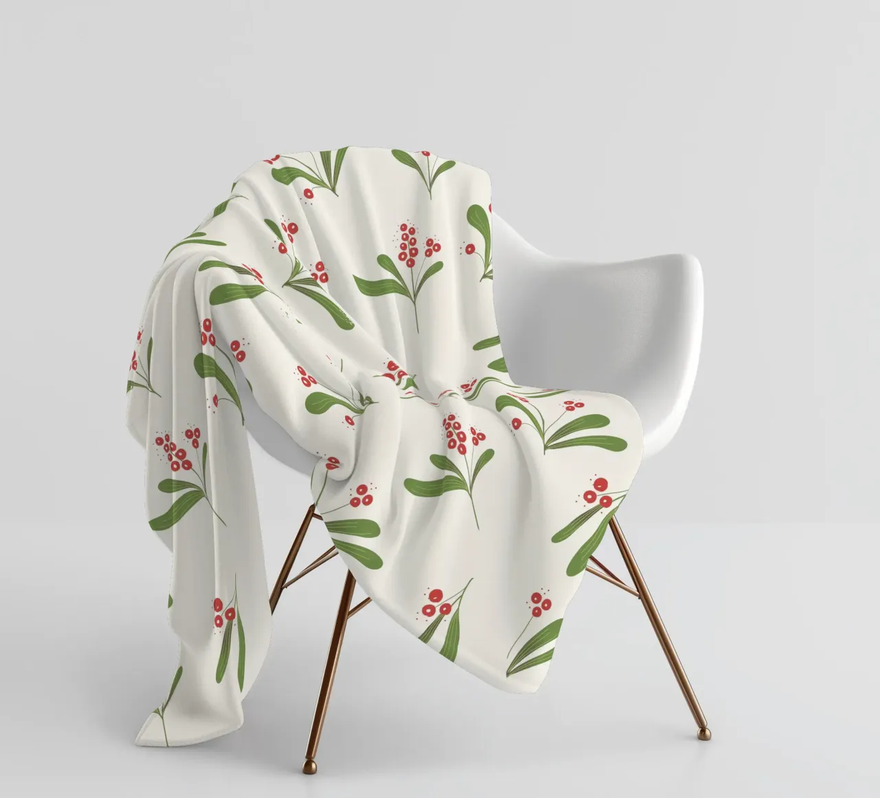 Minimal Mistletoe Christmas Pattern coperta in pile da anisillustration