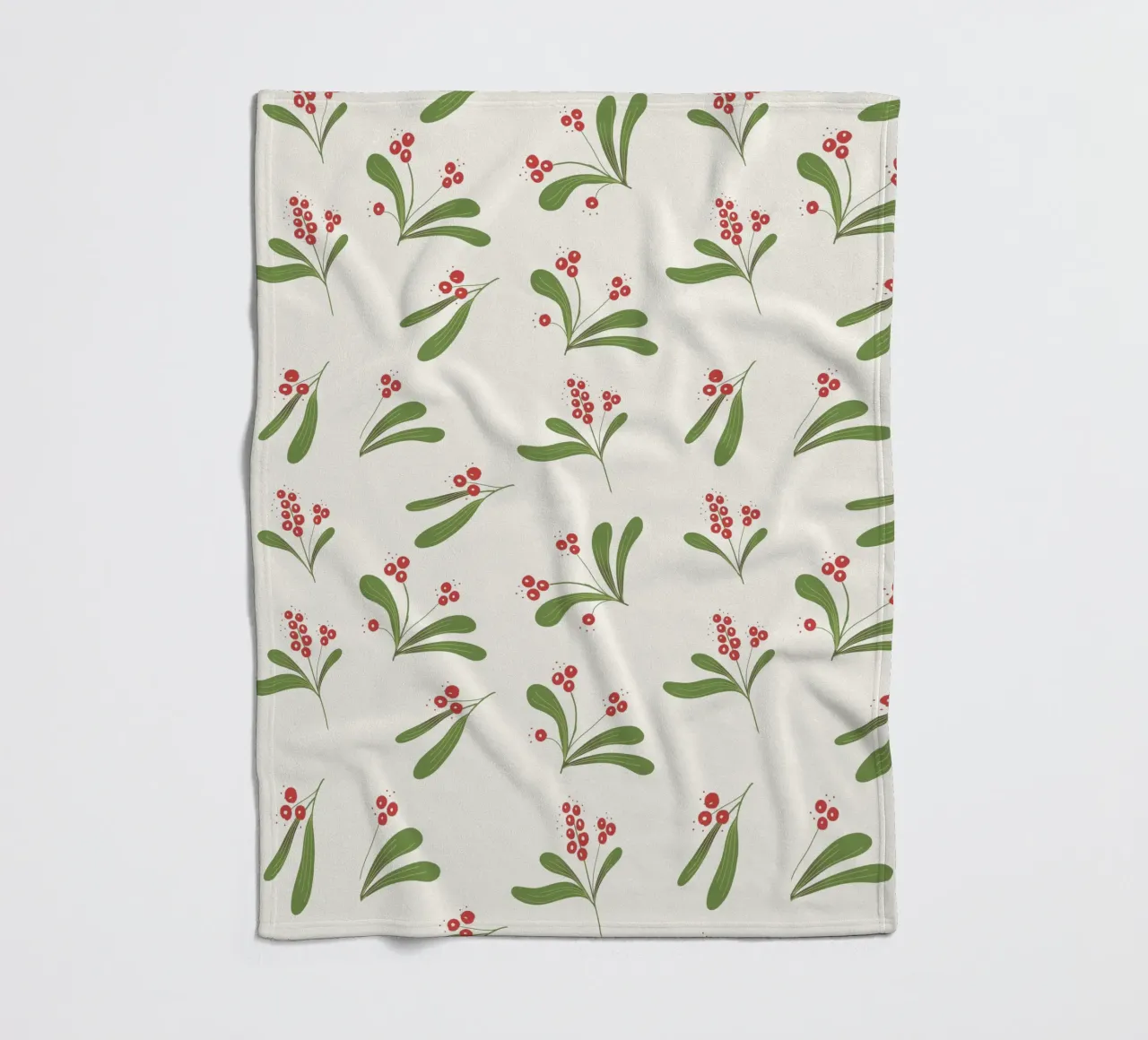 Minimal Mistletoe Christmas Pattern coperta in pile da anisillustration