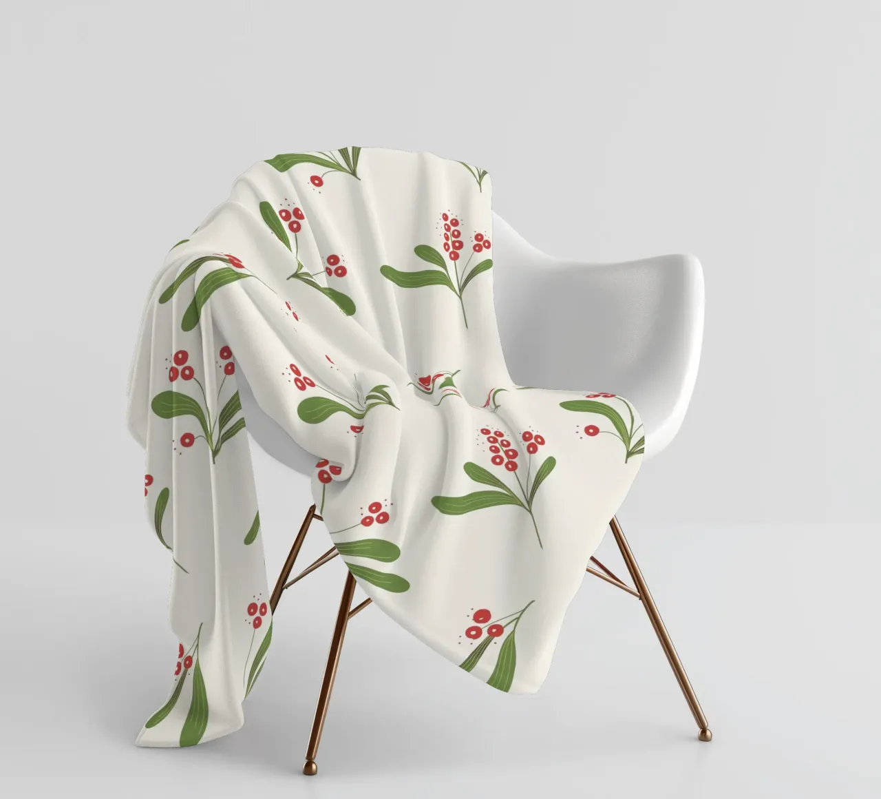 Minimal Mistletoe Christmas Pattern coperta in pile da anisillustration