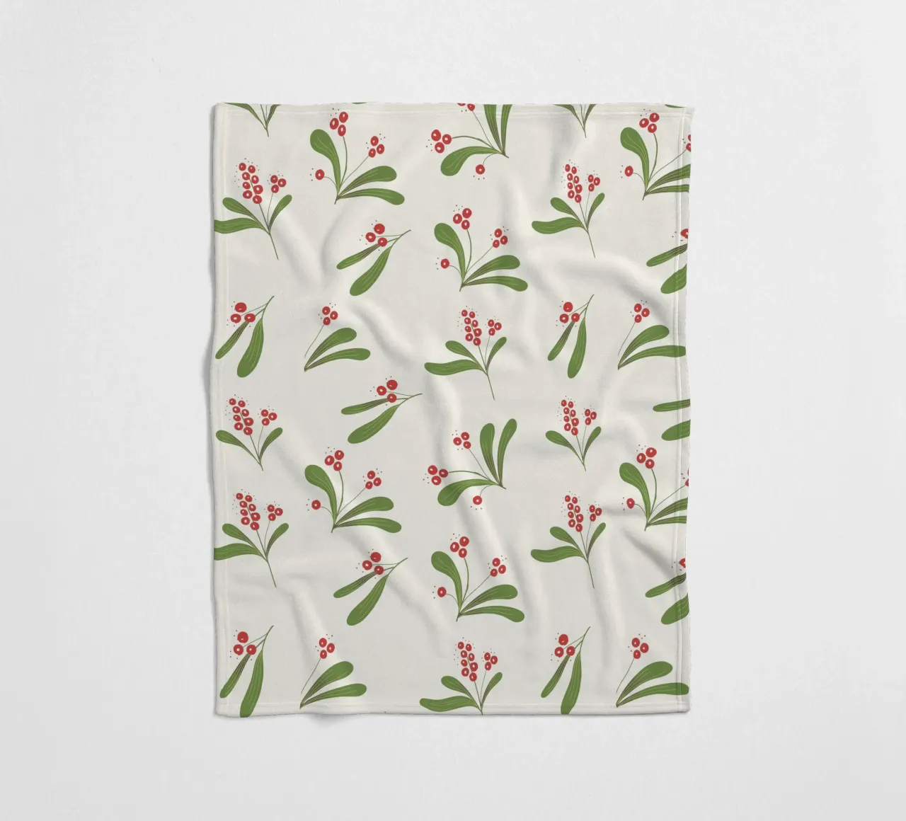 Minimal Mistletoe Christmas Pattern coperta in pile da anisillustration