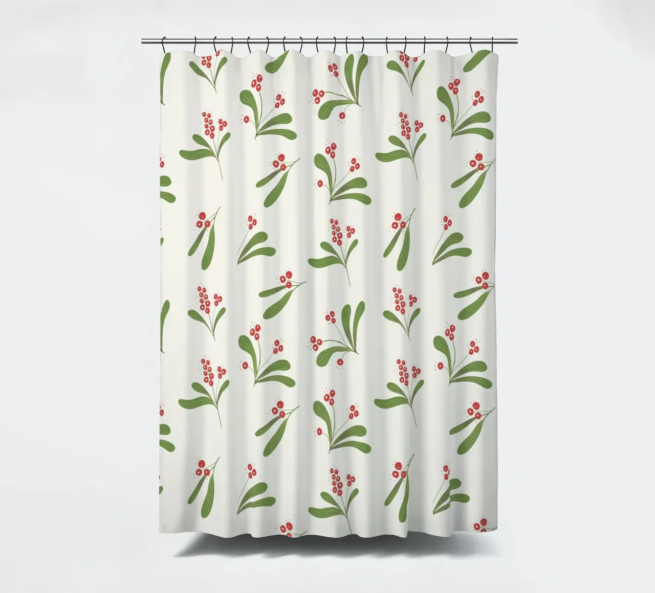 Minimal Mistletoe Christmas Pattern tenda da doccia da anisillustration