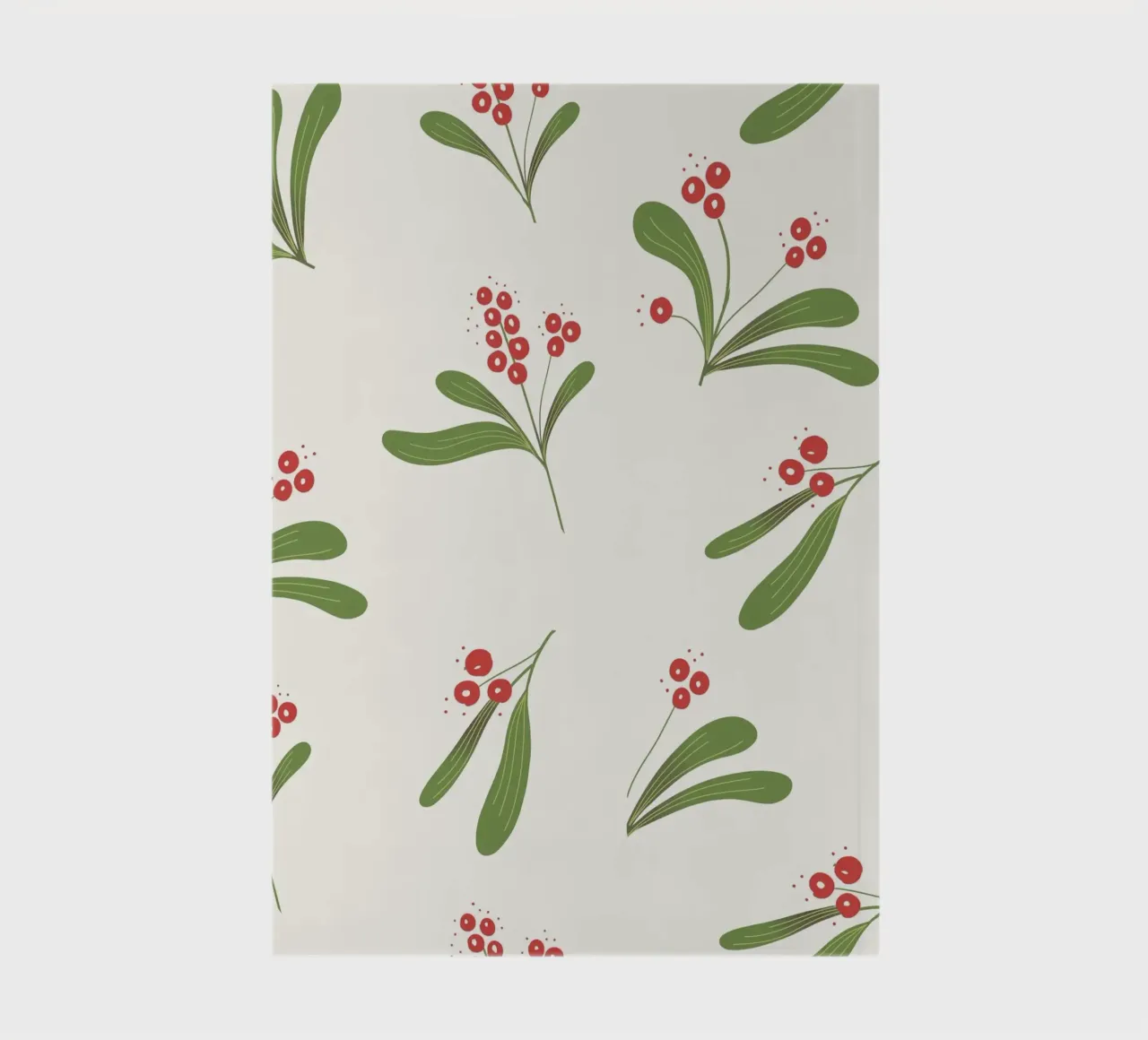 Minimal Mistletoe Christmas Pattern notebook by anisillustration