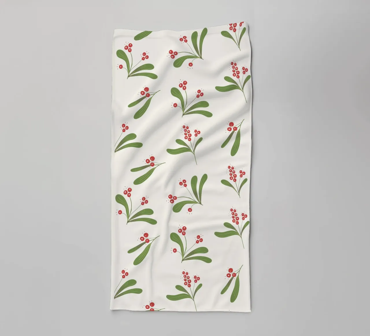 Minimal Mistletoe Christmas Pattern asciugamano da bagno da anisillustration