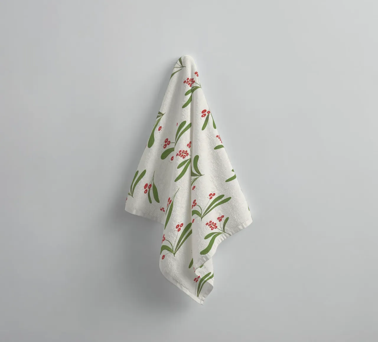 Minimal Mistletoe Christmas Pattern asciugamano da bagno da anisillustration