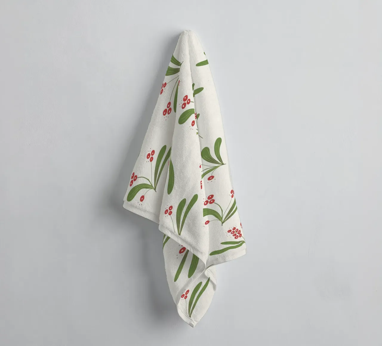 Minimal Mistletoe Christmas Pattern asciugamano da bagno da anisillustration