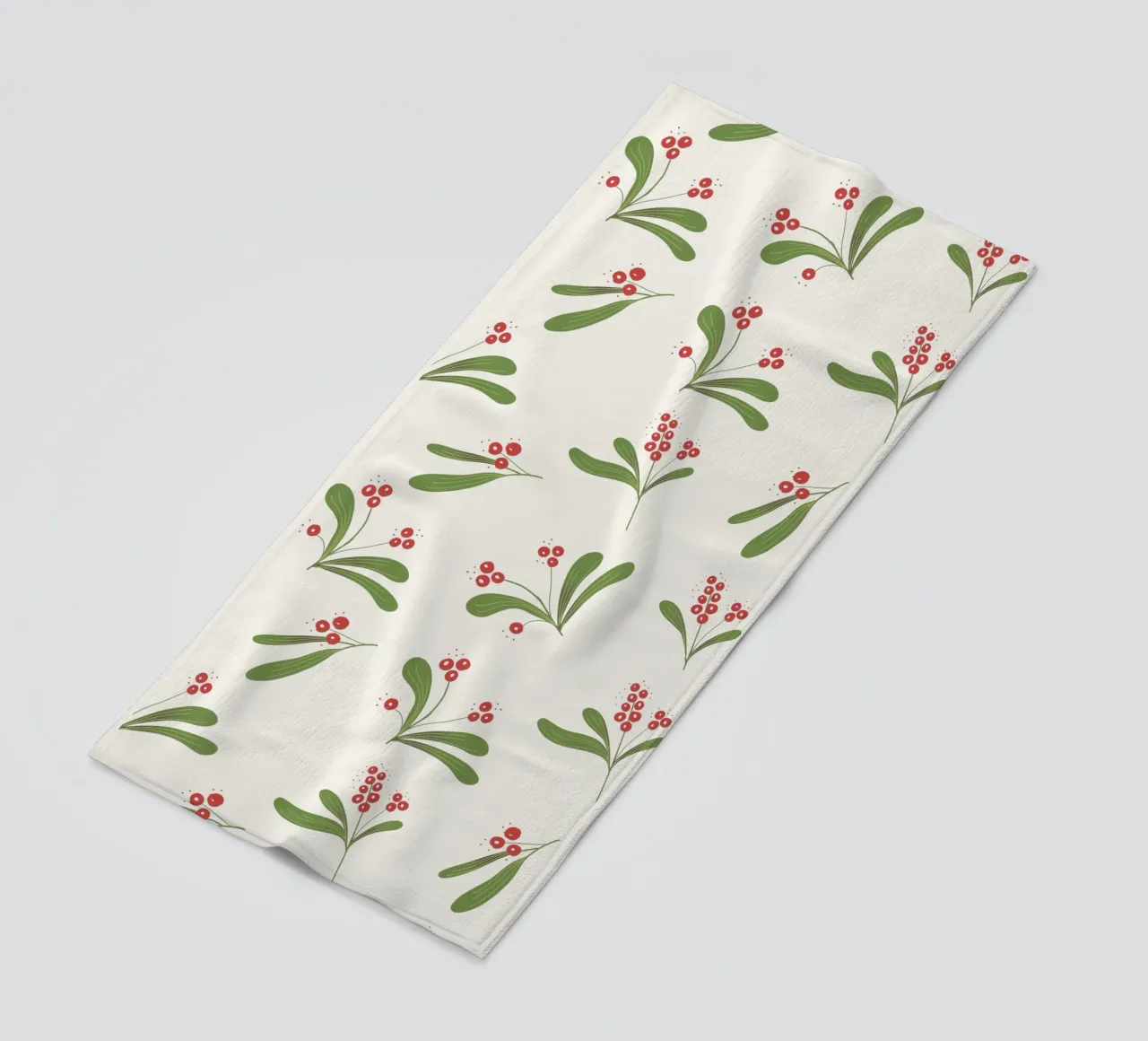 Minimal Mistletoe Christmas Pattern telo mare da anisillustration