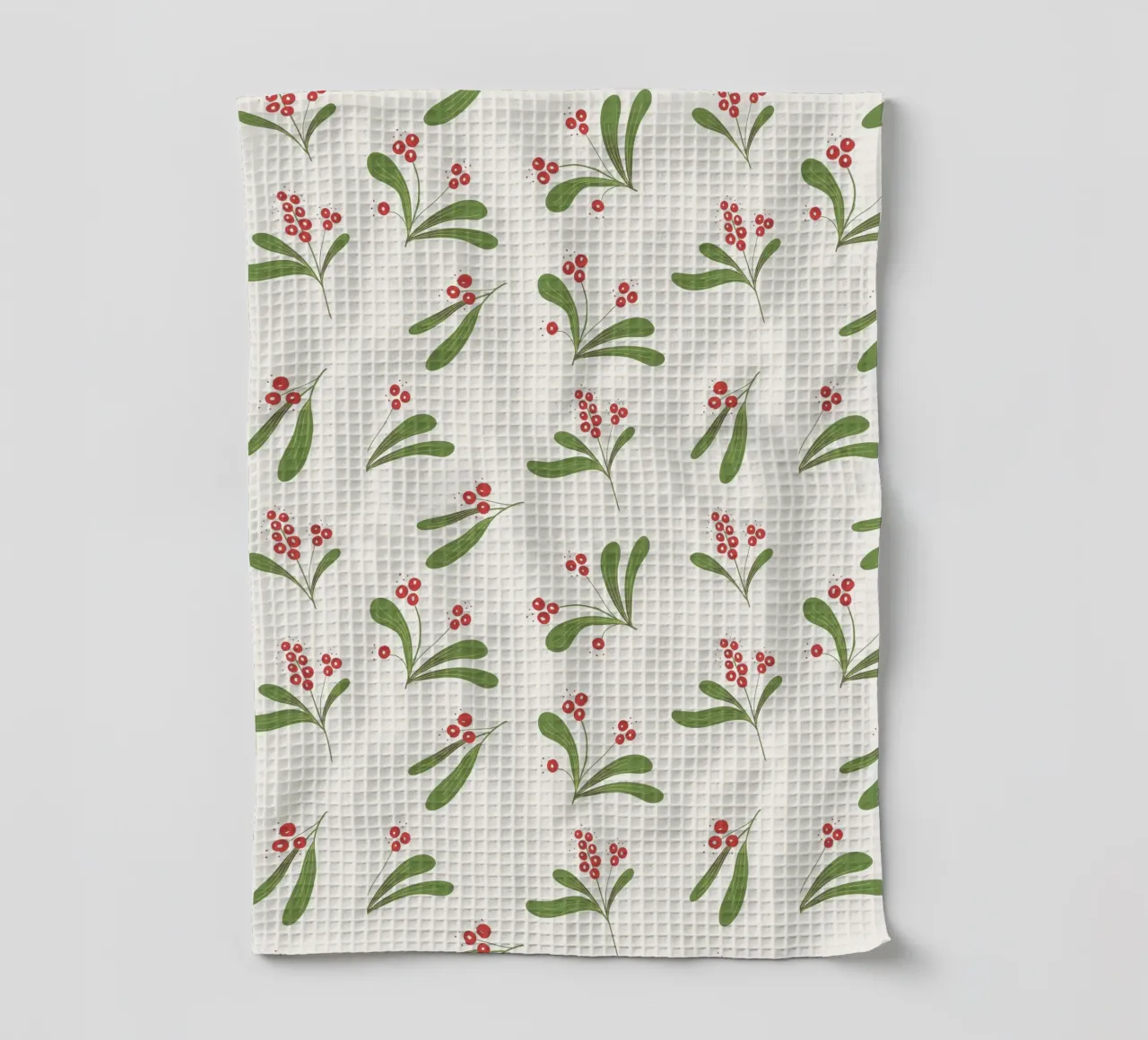 Minimal Mistletoe Christmas Pattern canovaccio da cucina da anisillustration