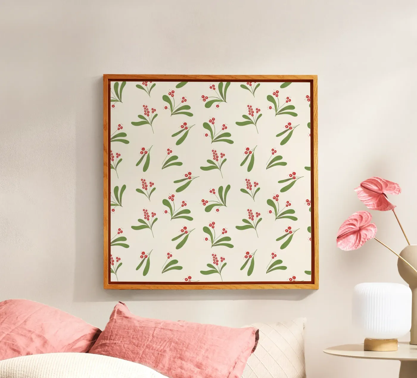 Minimal Mistletoe Christmas Pattern plexiglas de anisillustration