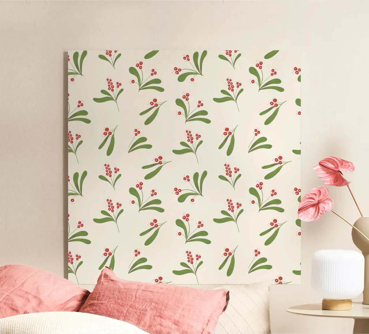 Minimal Mistletoe Christmas Pattern plexiglass da anisillustration