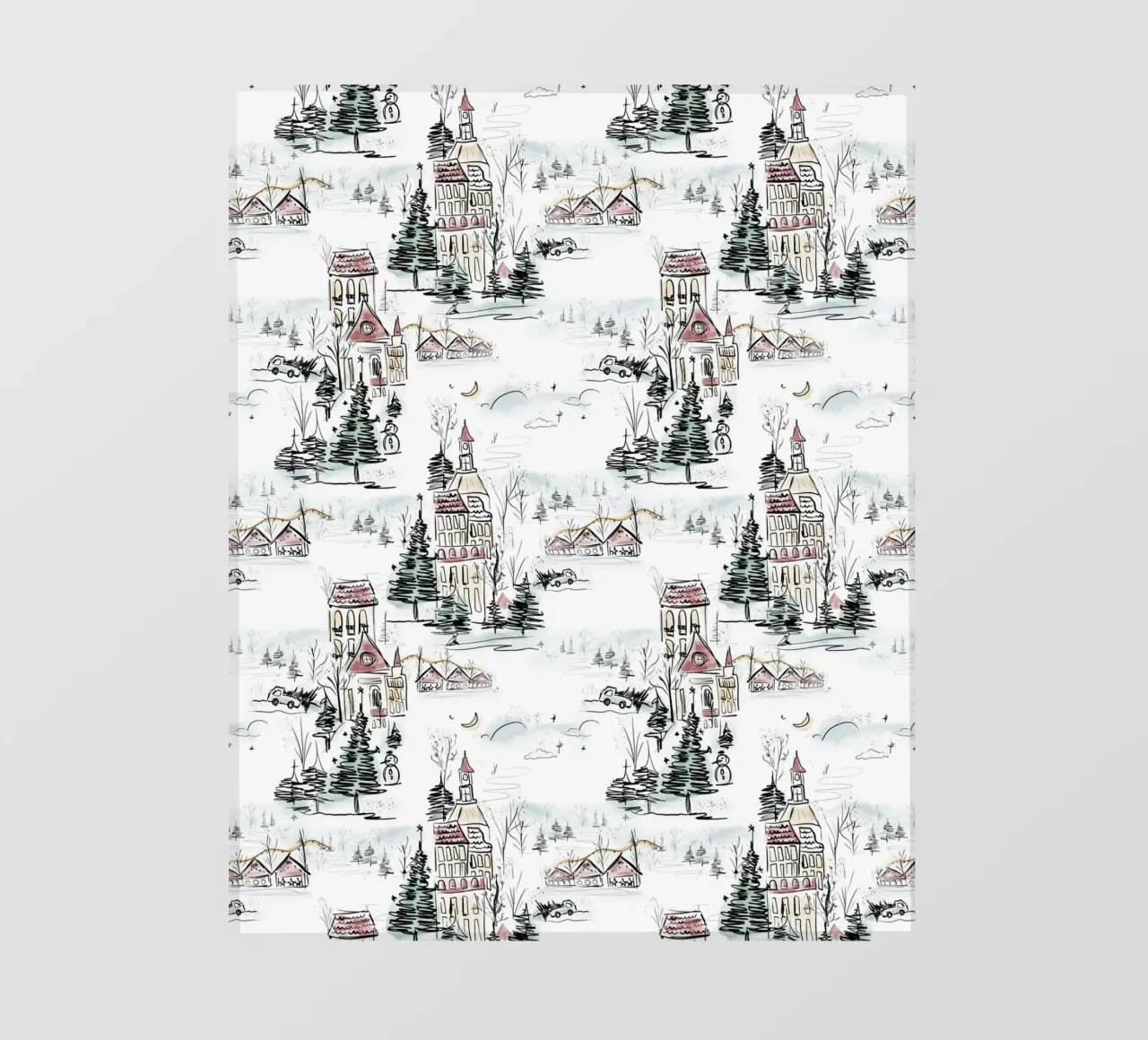 Winter Scene Christmas Pattern pellicola backlit da anisillustration