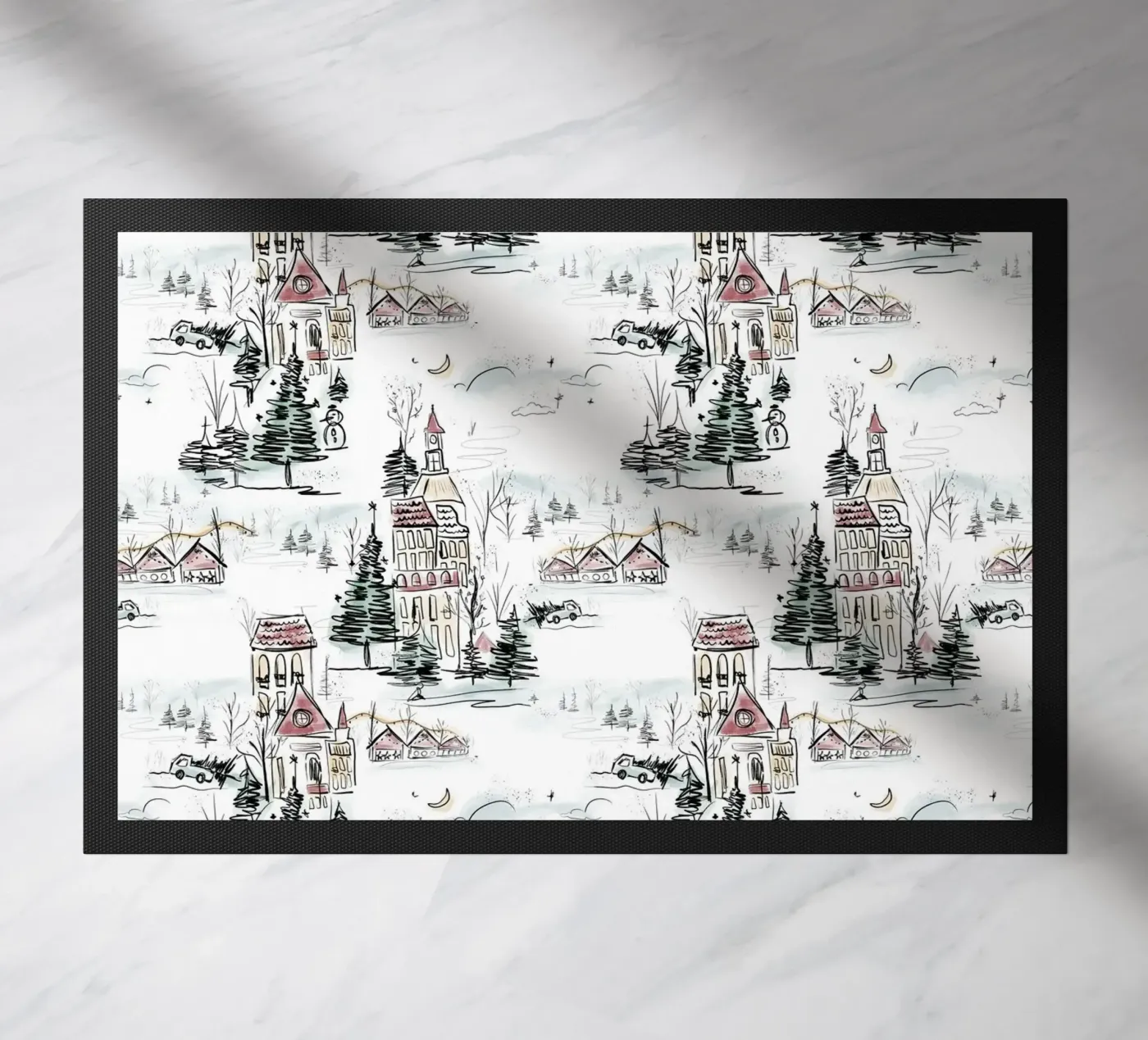 Winter Scene Christmas Pattern zerbino da anisillustration