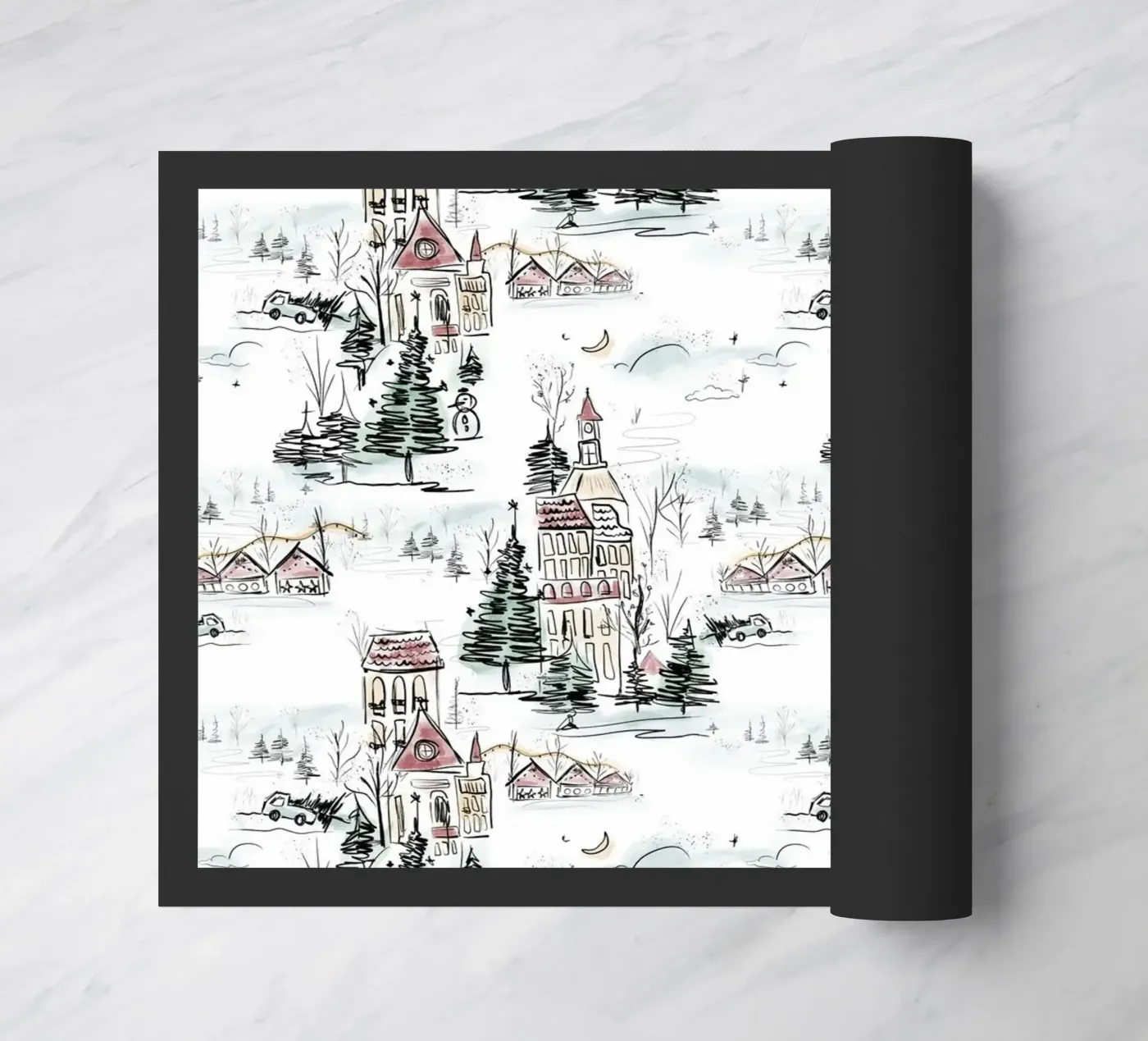 Winter Scene Christmas Pattern zerbino da anisillustration