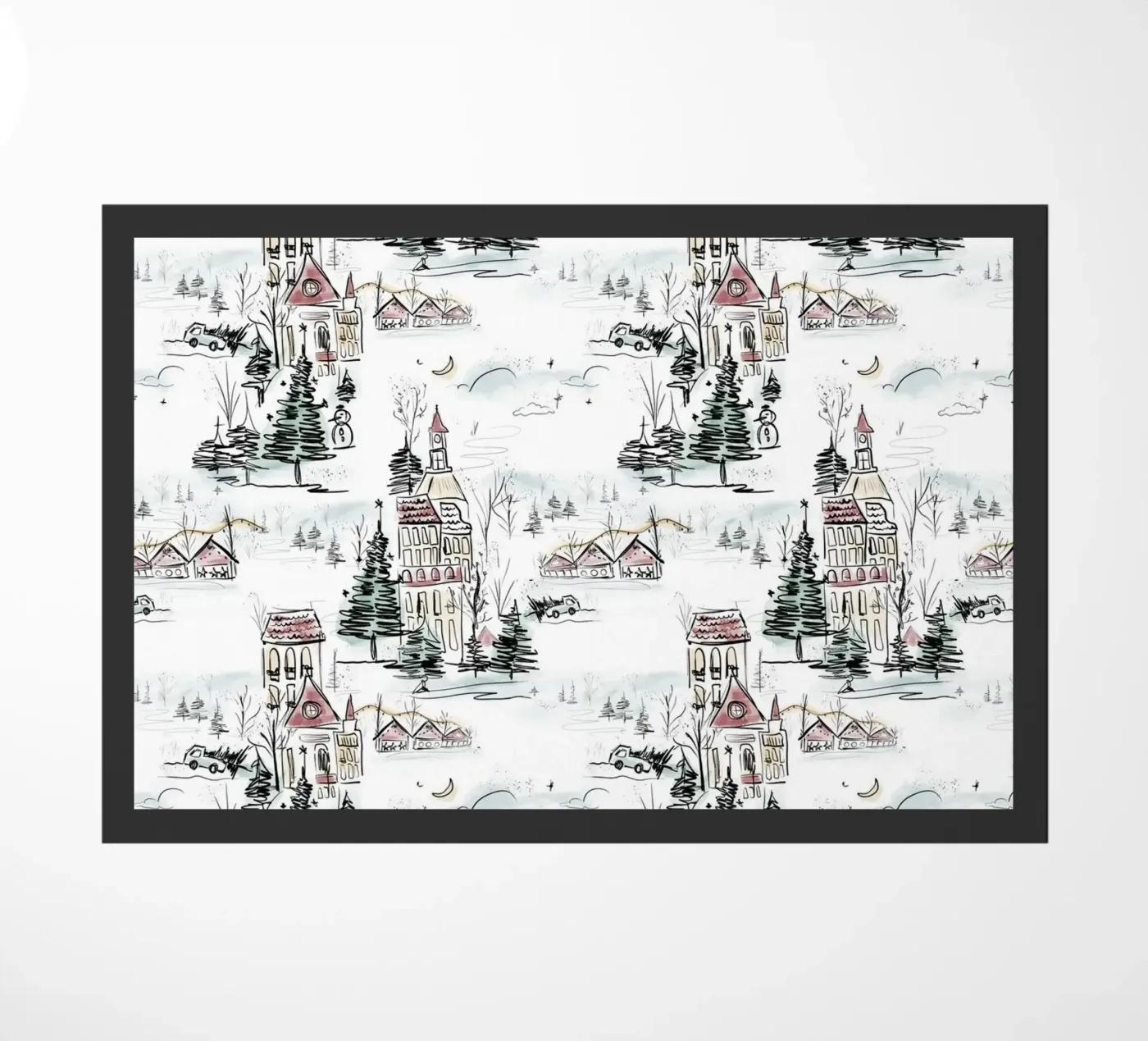 Winter Scene Christmas Pattern zerbino da anisillustration