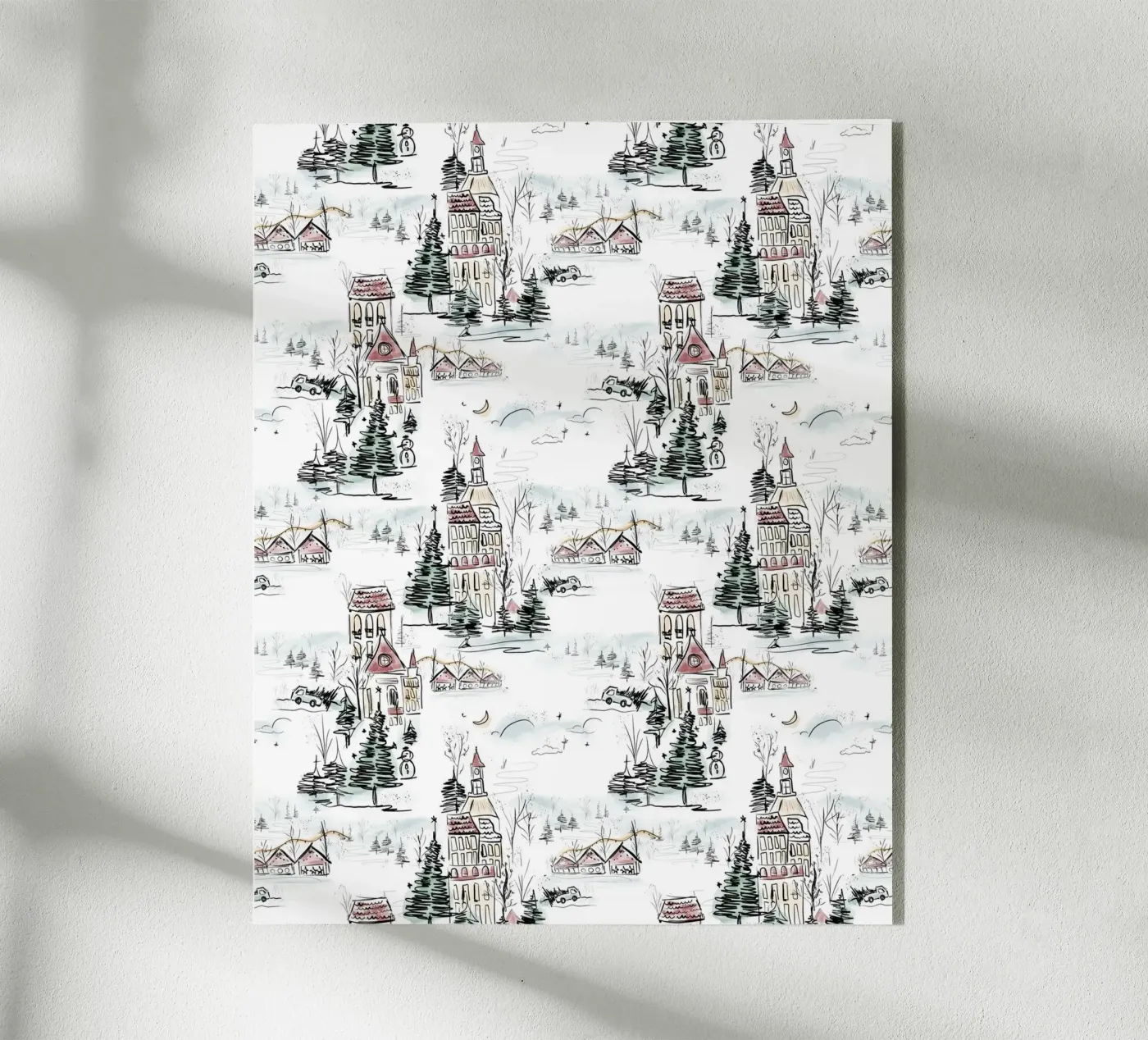 Winter Scene Christmas Pattern plexiglass da anisillustration
