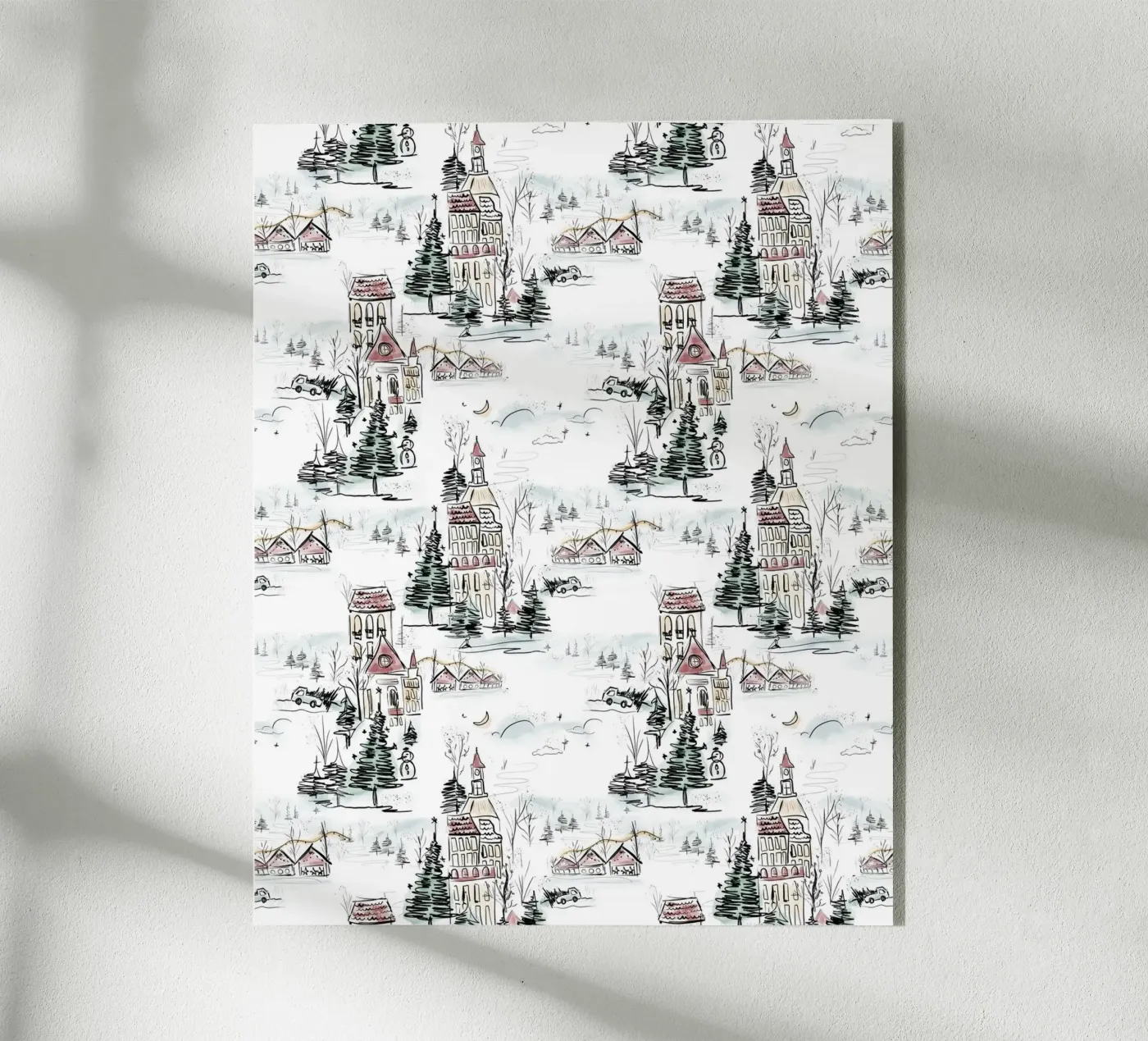 Winter Scene Christmas Pattern plexiglass da anisillustration
