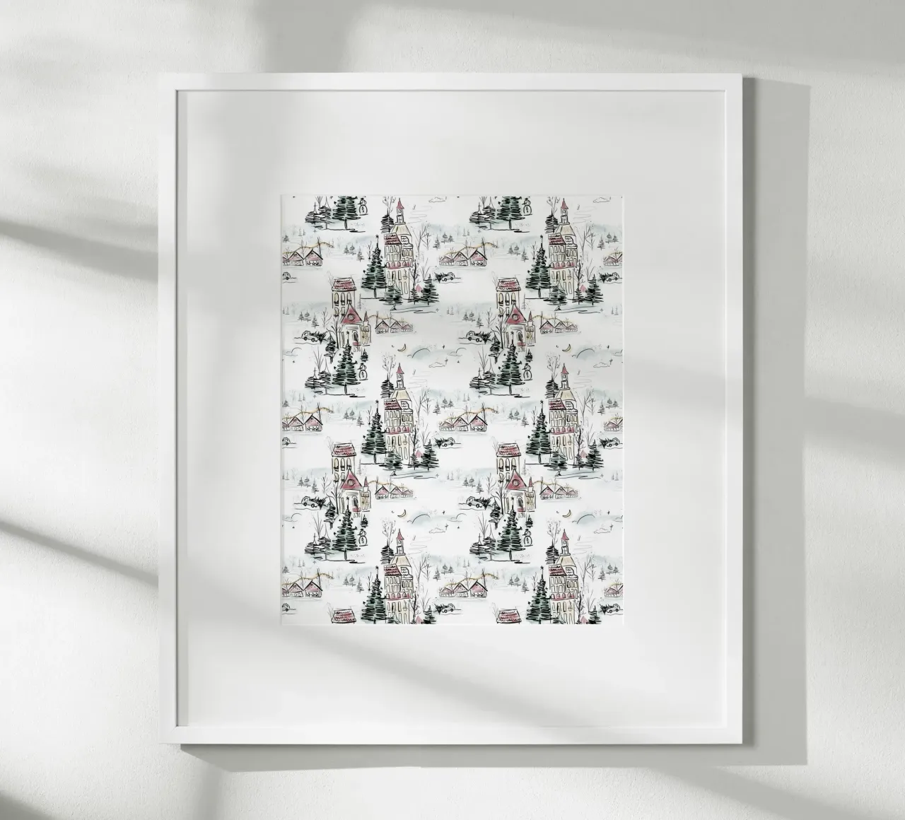 Winter Scene Christmas Pattern poster by anisillustration
