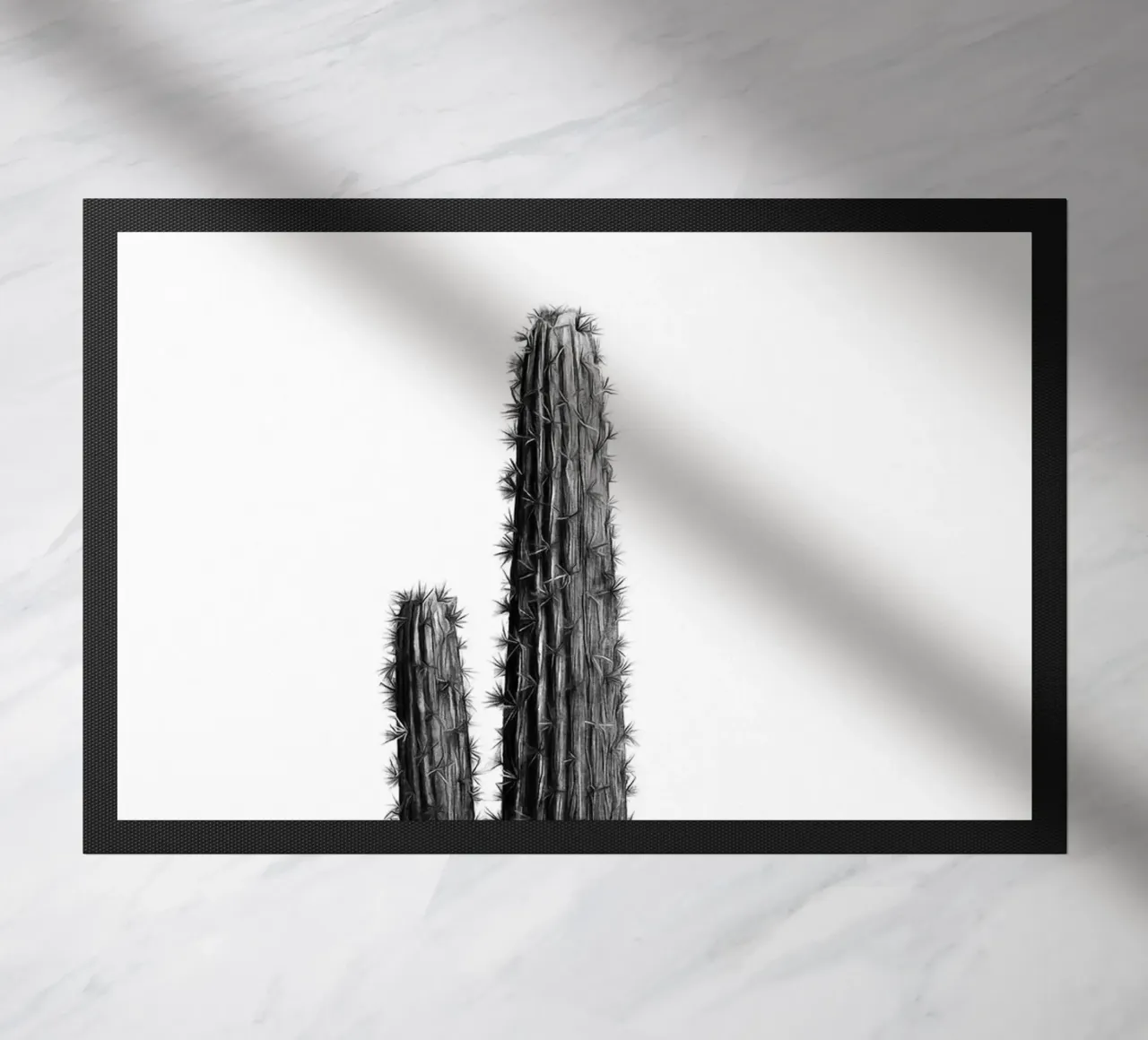 Cactus in bianco e nero 01 zerbino da amini54