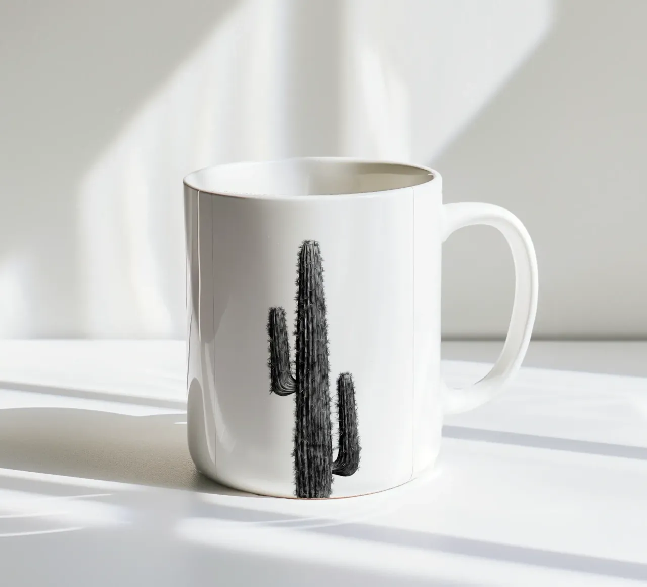Cactus in bianco e nero 01 tazza in ceramica da amini54