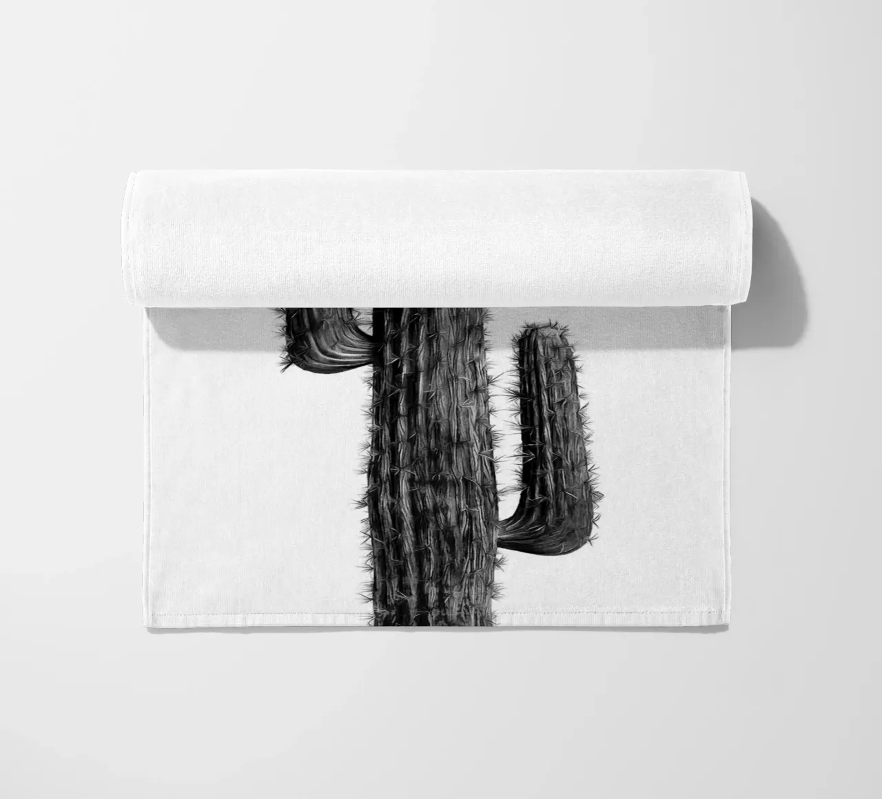 Cactus in bianco e nero 01 telo mare da amini54