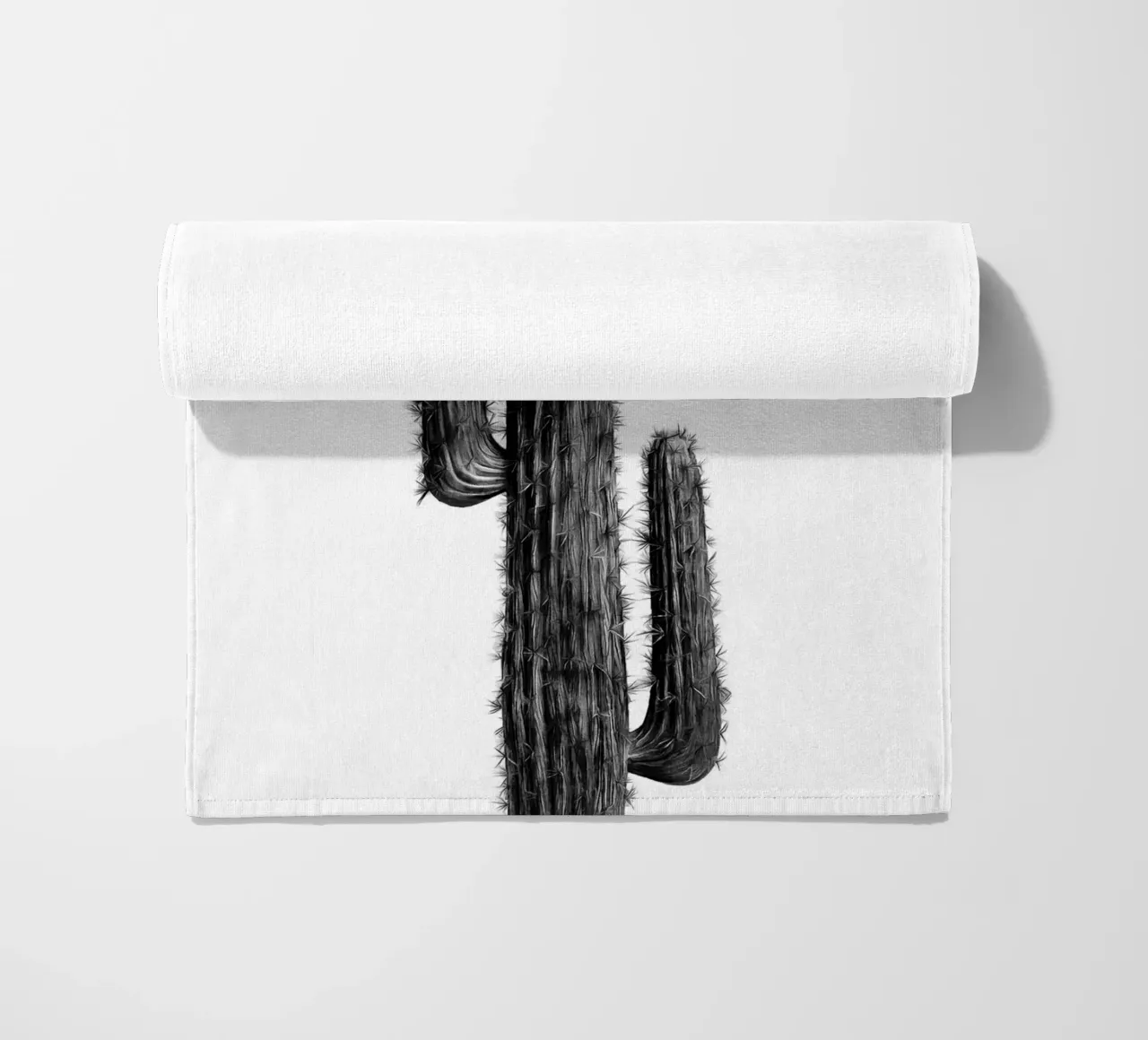 Cactus in bianco e nero 01 telo mare da amini54