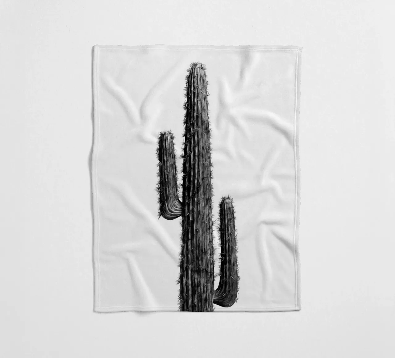 Cactus in bianco e nero 01 coperta in pile da amini54