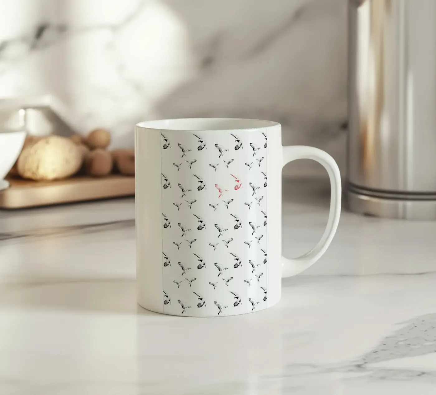Mouettes ceramic mug by La Belette Rose