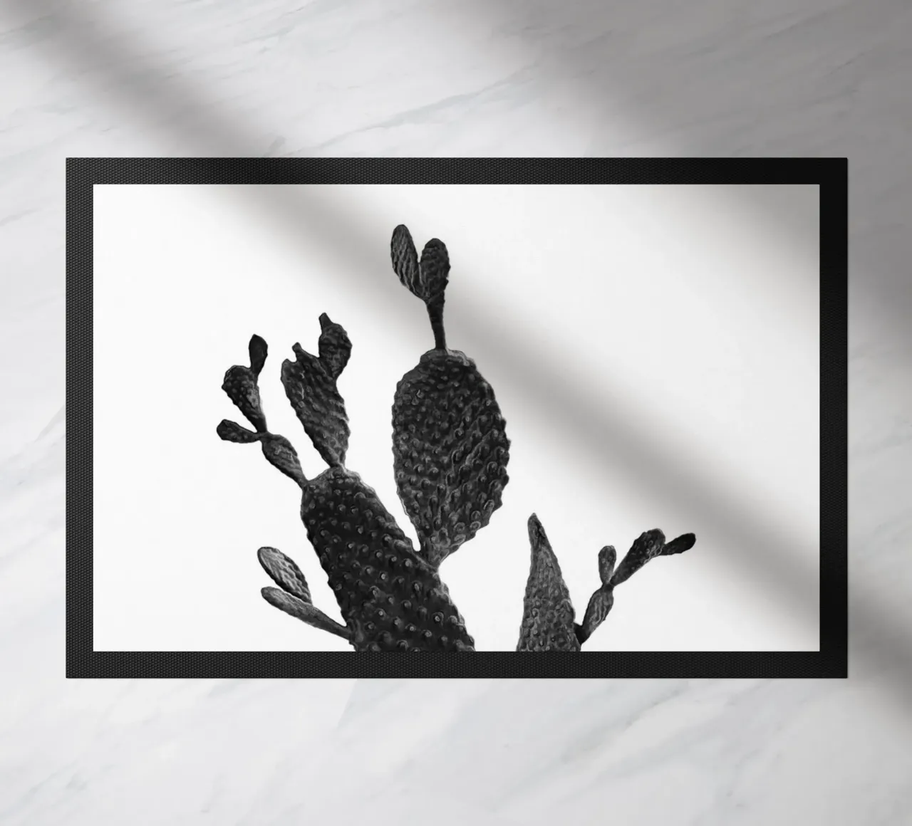 Cactus in bianco e nero 02 zerbino da amini54