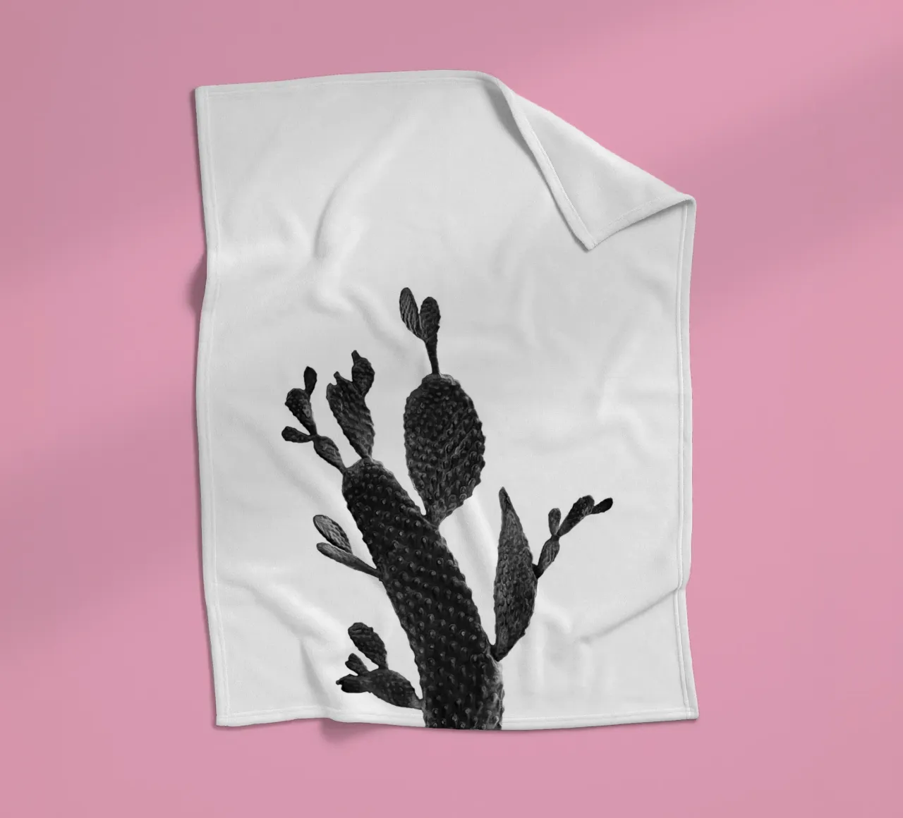 Cactus in bianco e nero 02 coperta in pile da amini54