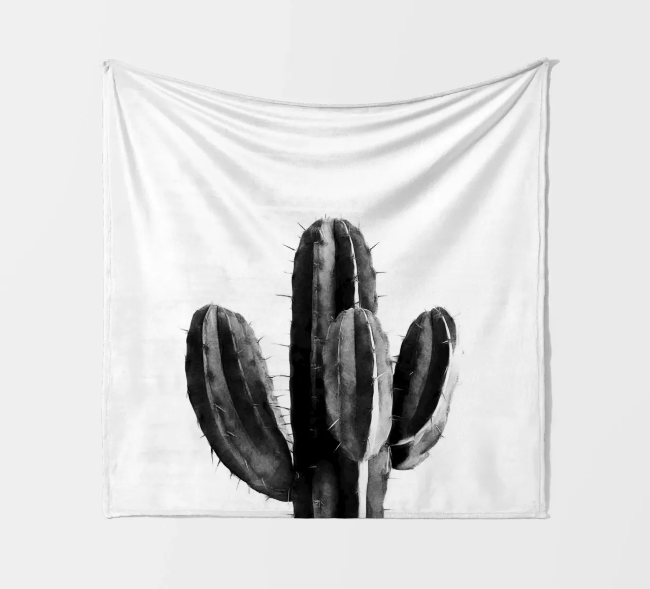 Cactus in bianco e nero 03 coperta in pile da amini54
