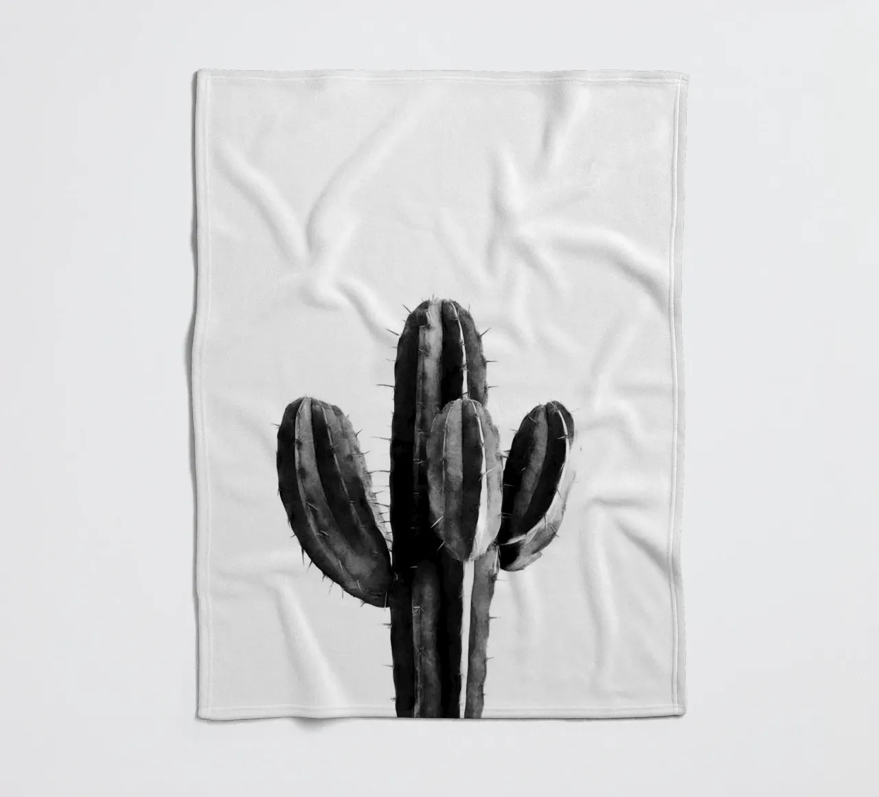 Cactus in bianco e nero 03 coperta in pile da amini54