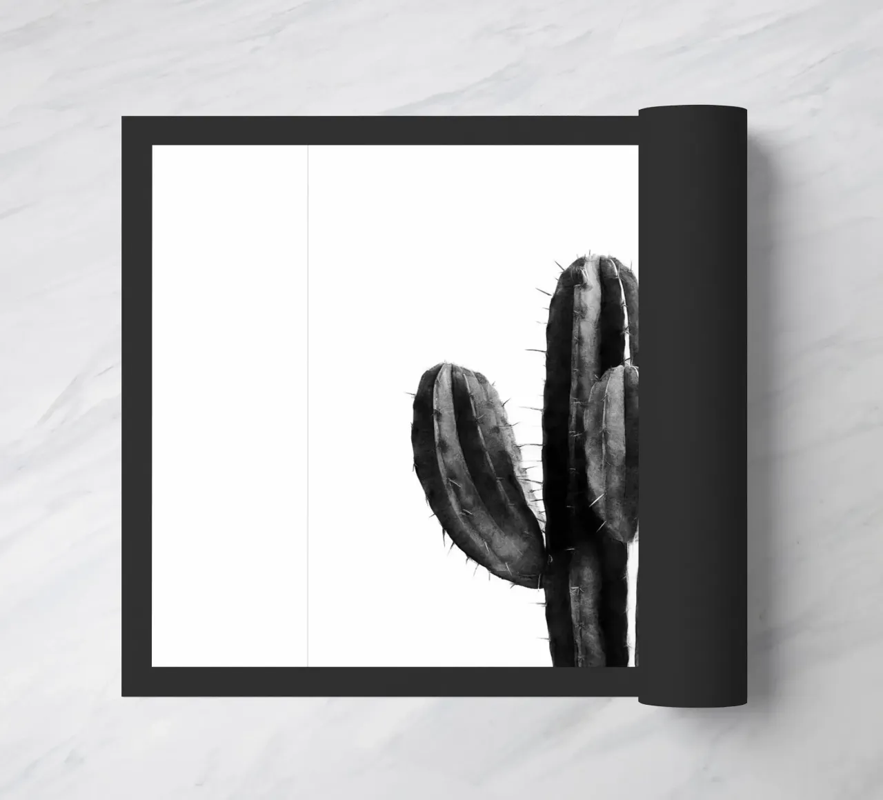 Cactus in bianco e nero 03 zerbino da amini54