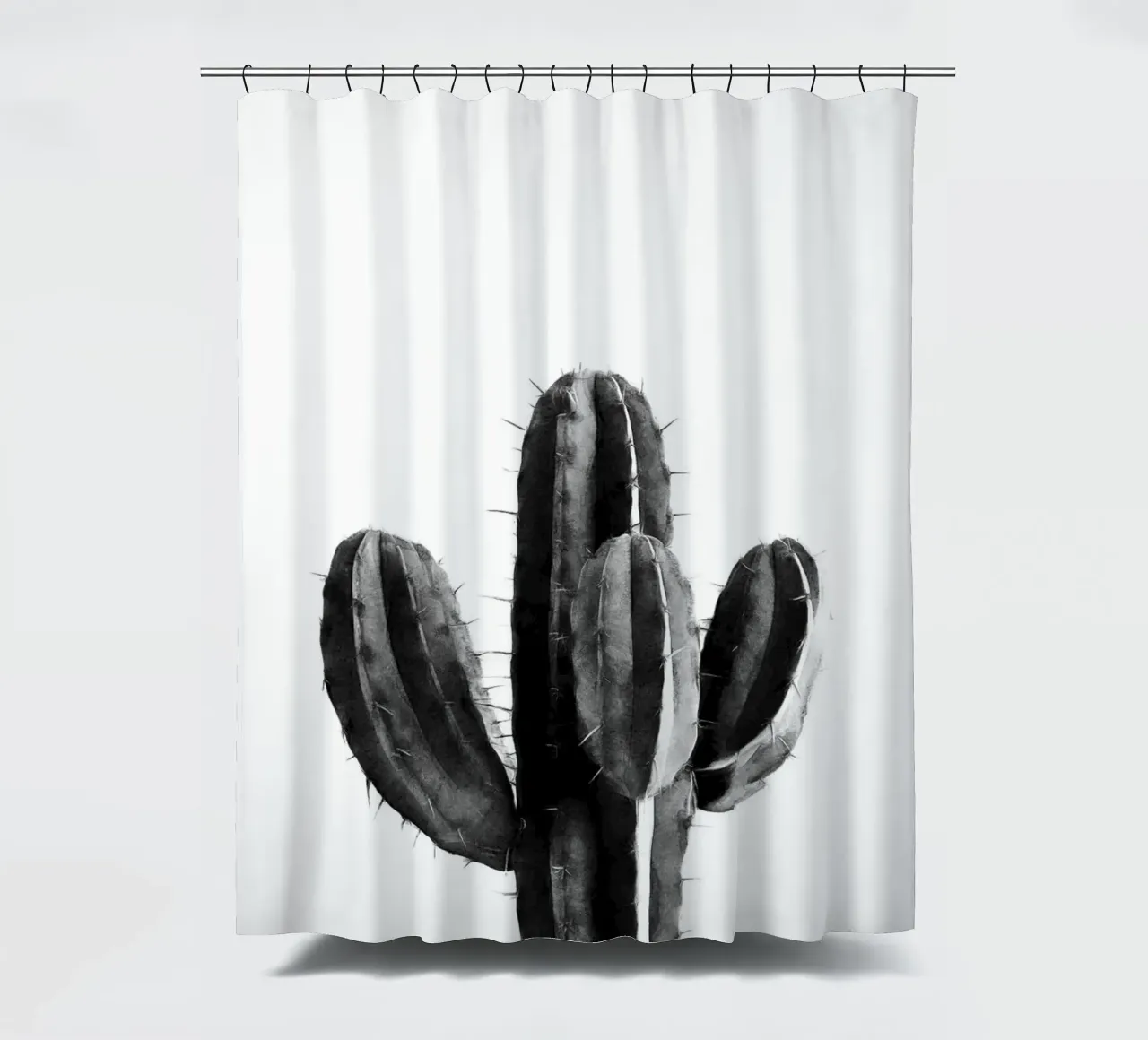 Cactus in bianco e nero 03 tenda da doccia da amini54