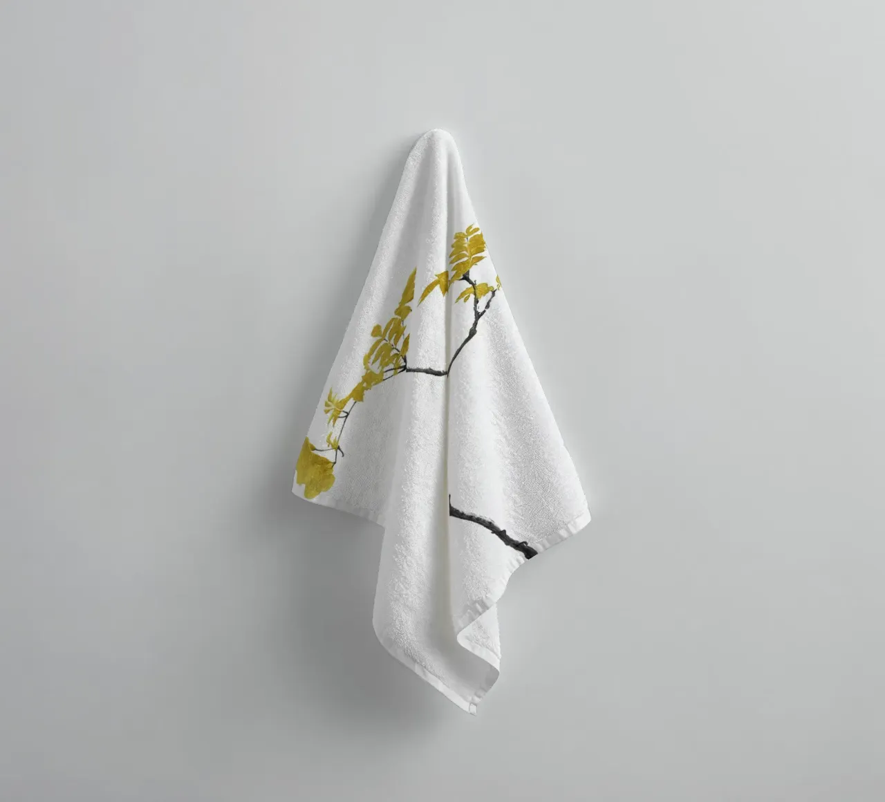 Flower Minimal Black and Gold 01 towel by amini54