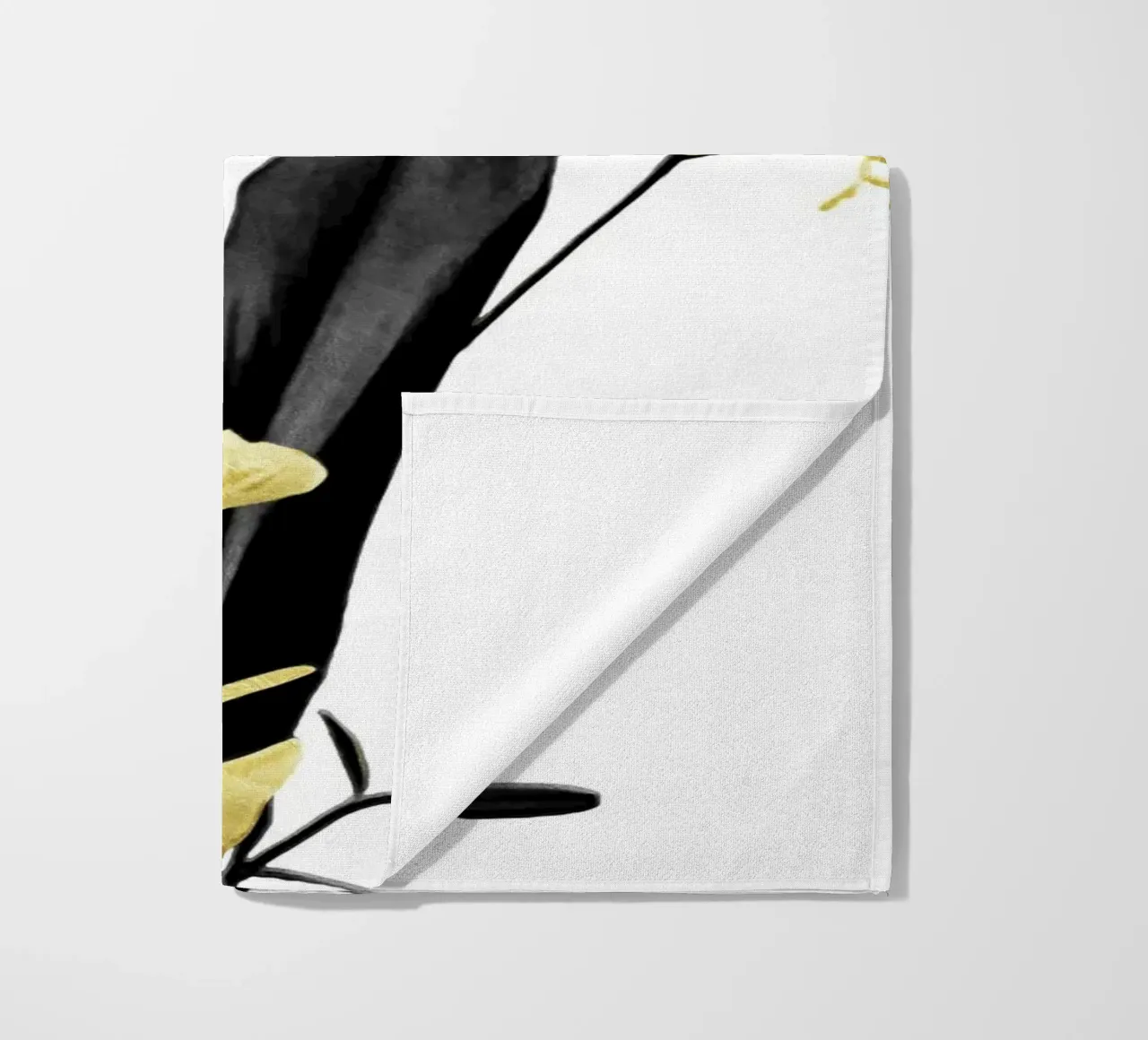 Fiore minimalista nero e oro 03 telo mare da amini54