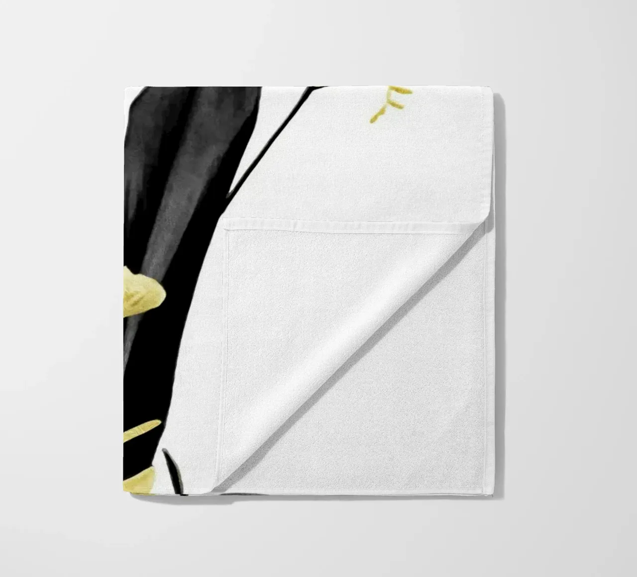 Fiore minimalista nero e oro 03 telo mare da amini54