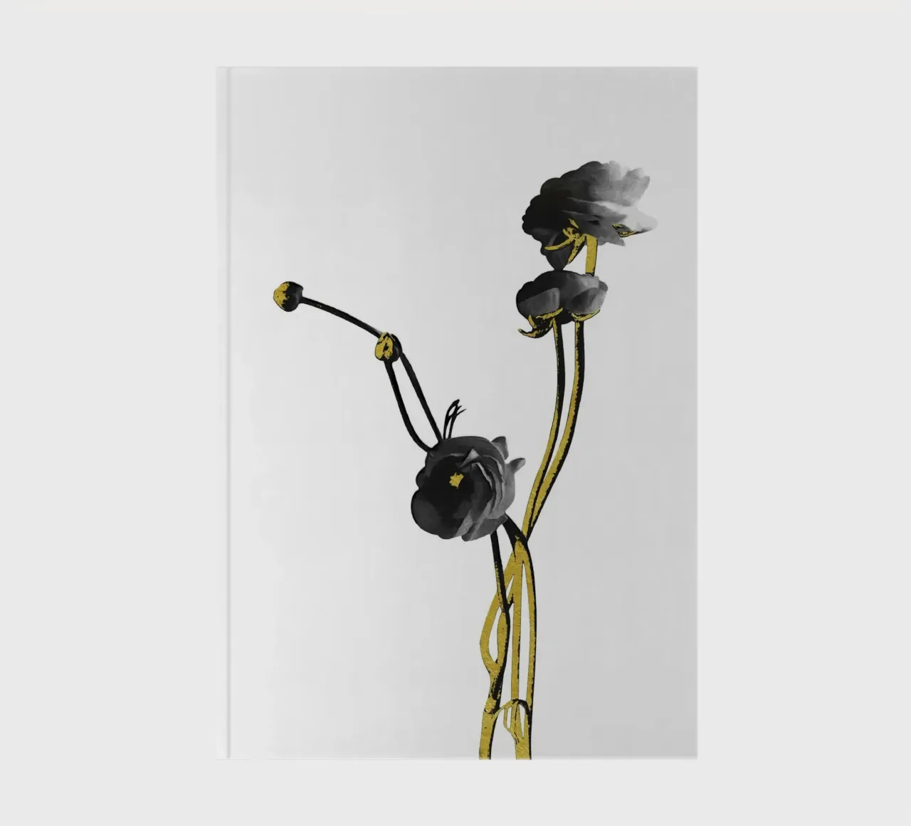 Flower Minimal Black and Gold 04 notebook by amini54