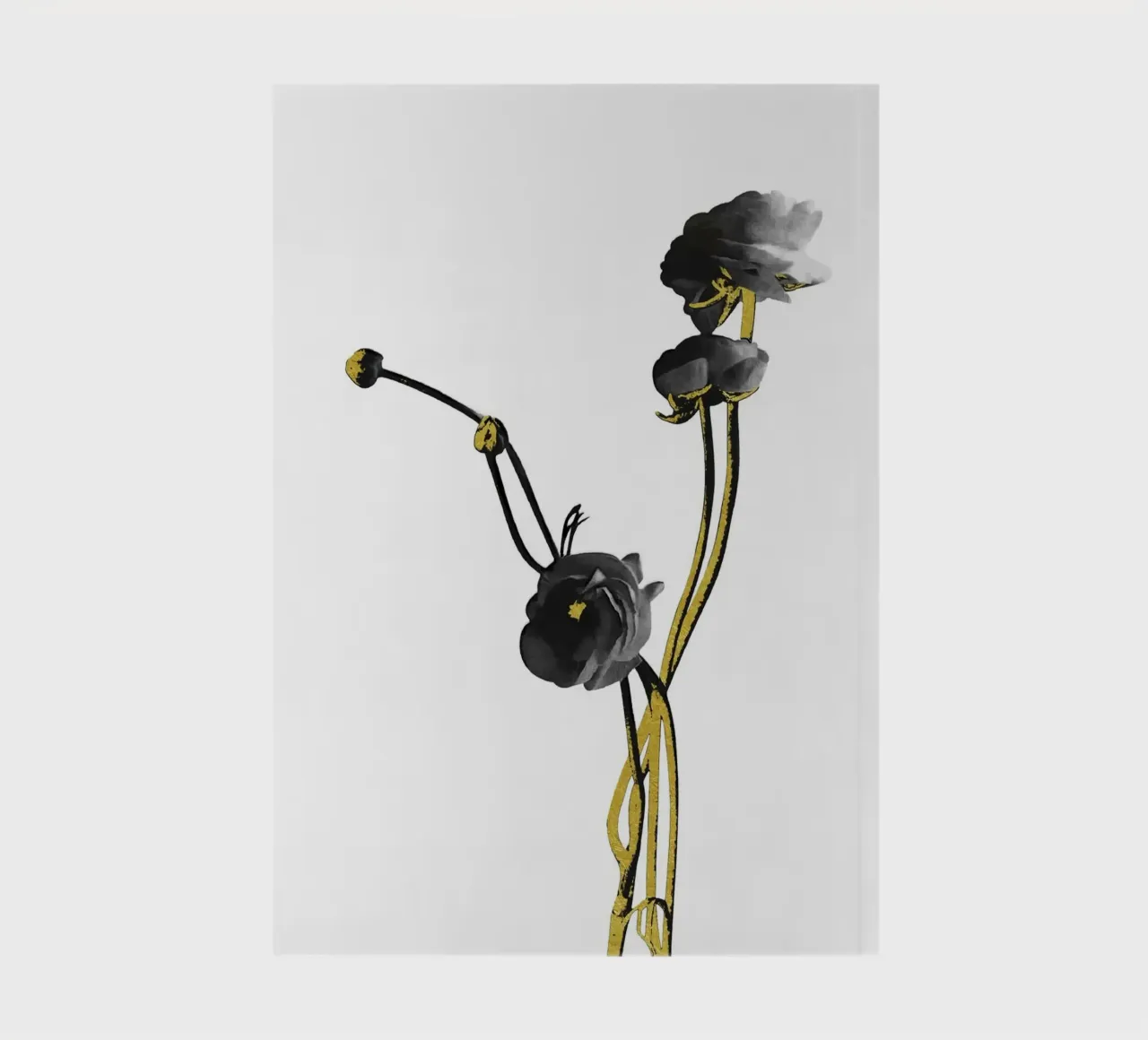 Flower Minimal Black and Gold 04 notebook by amini54