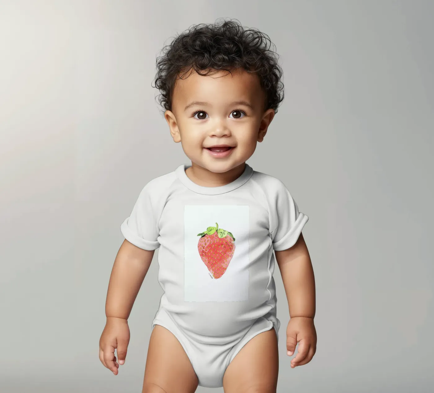 Fraise body bébé de La Belette Rose
