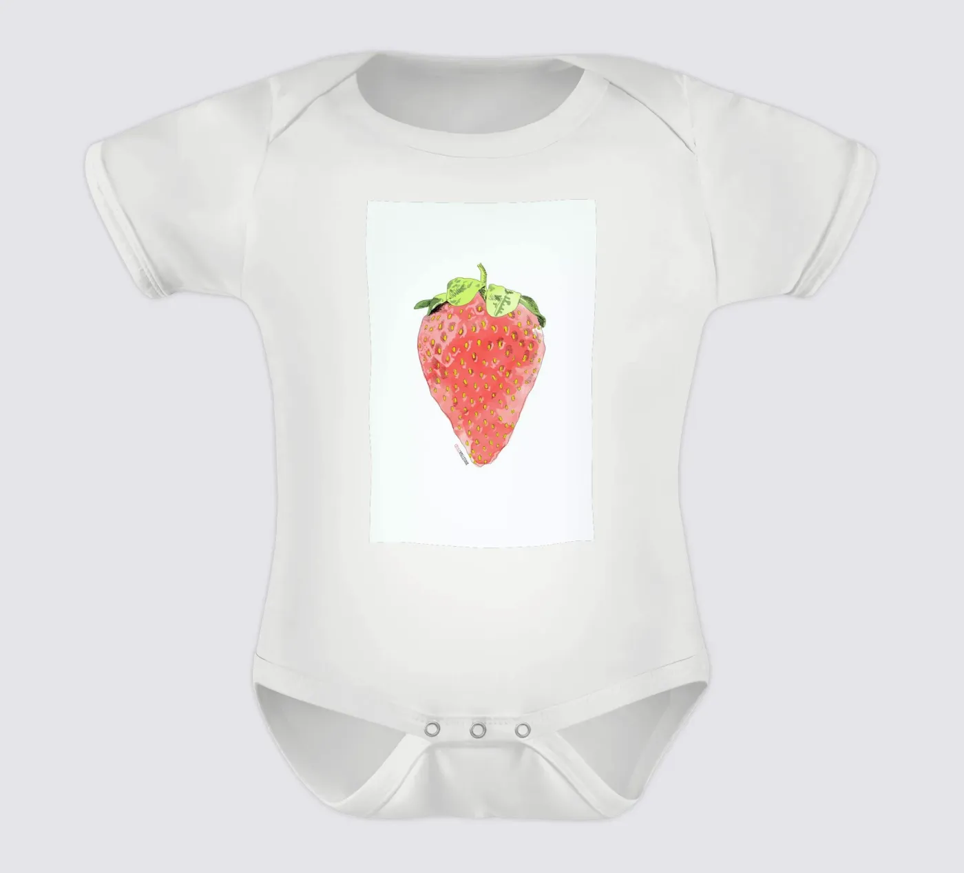 Fraise body bébé de La Belette Rose
