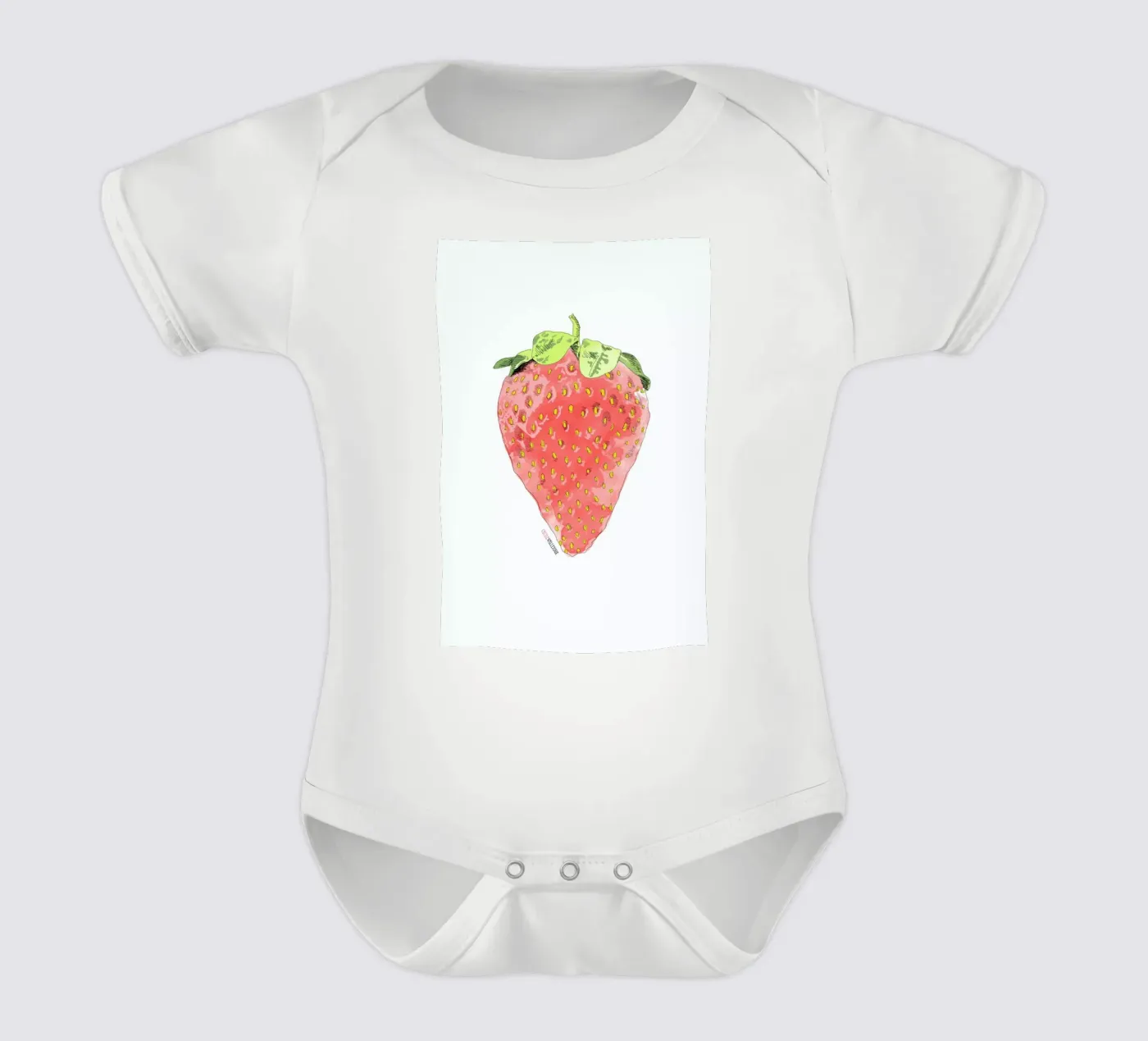 Fraise body bébé de La Belette Rose