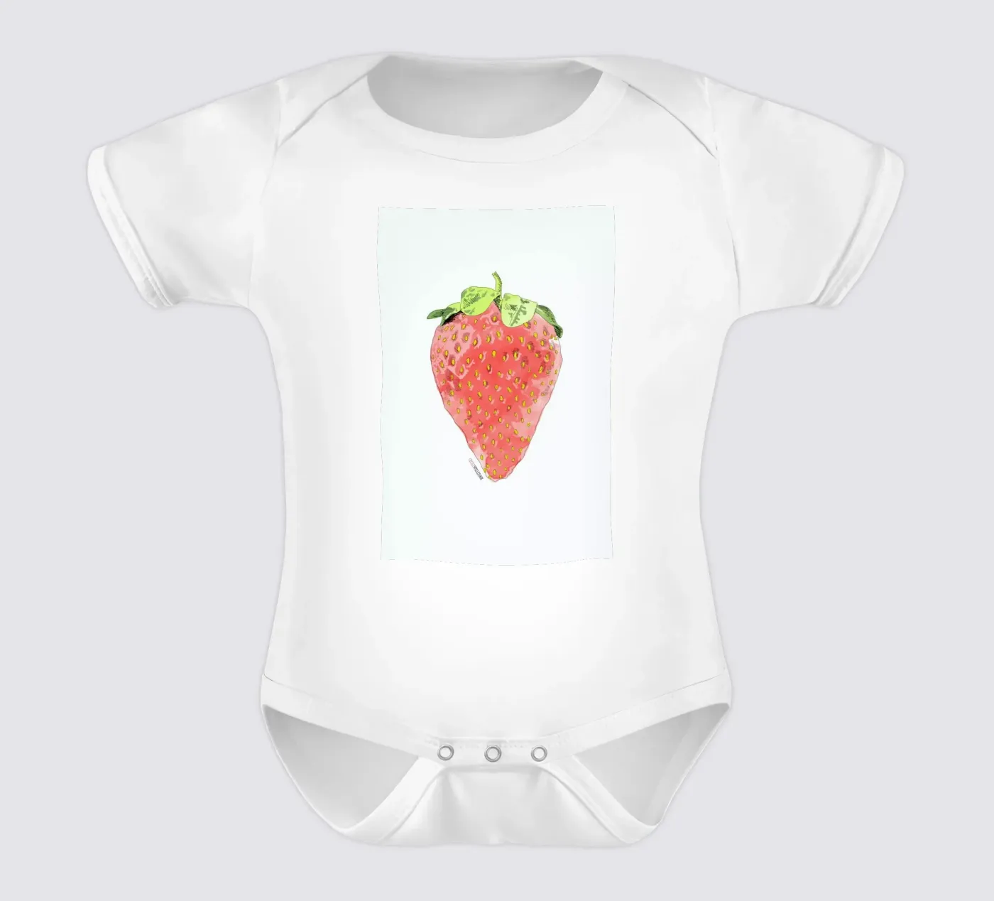 Fraise body bébé de La Belette Rose