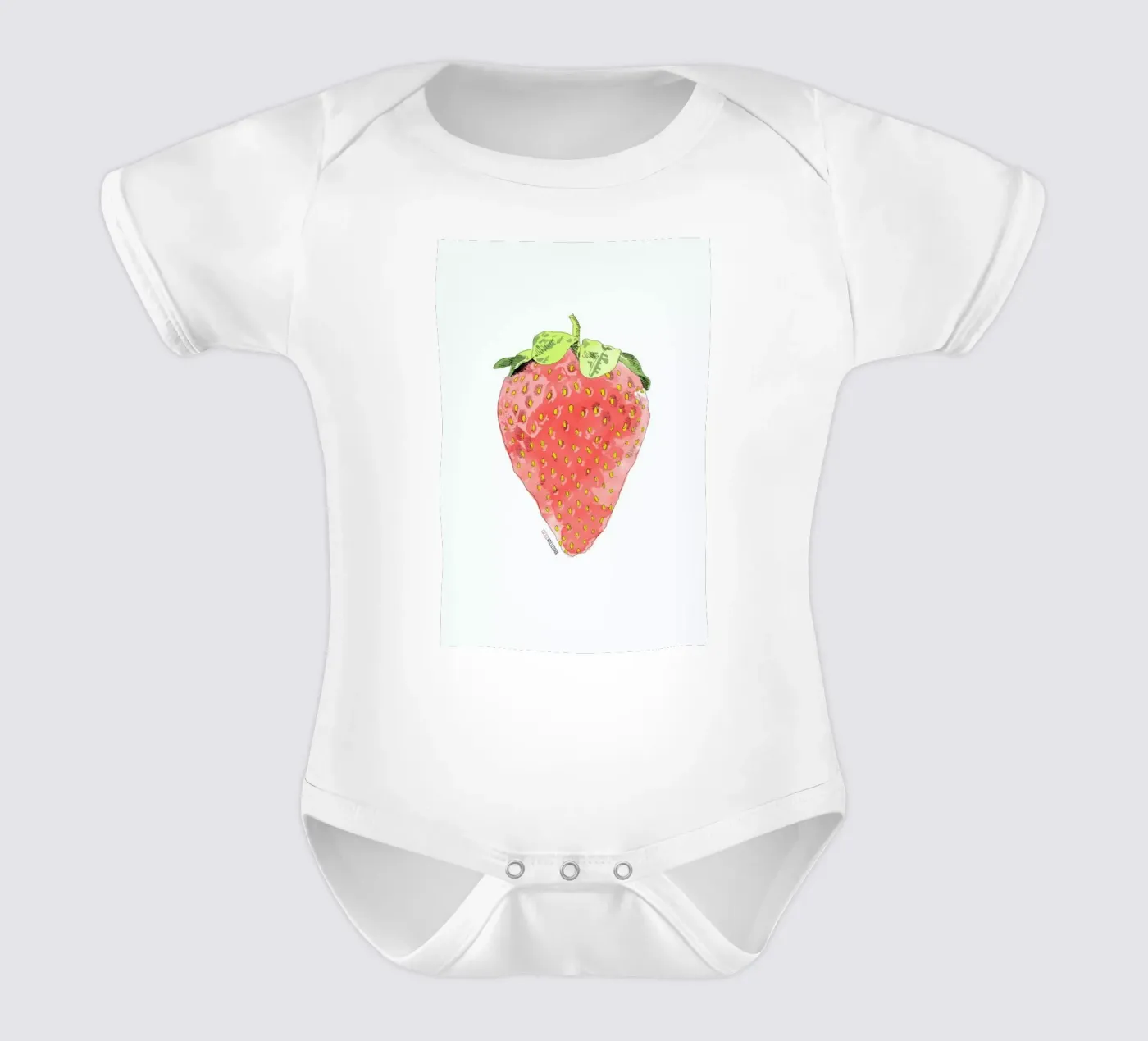 Fraise body bébé de La Belette Rose