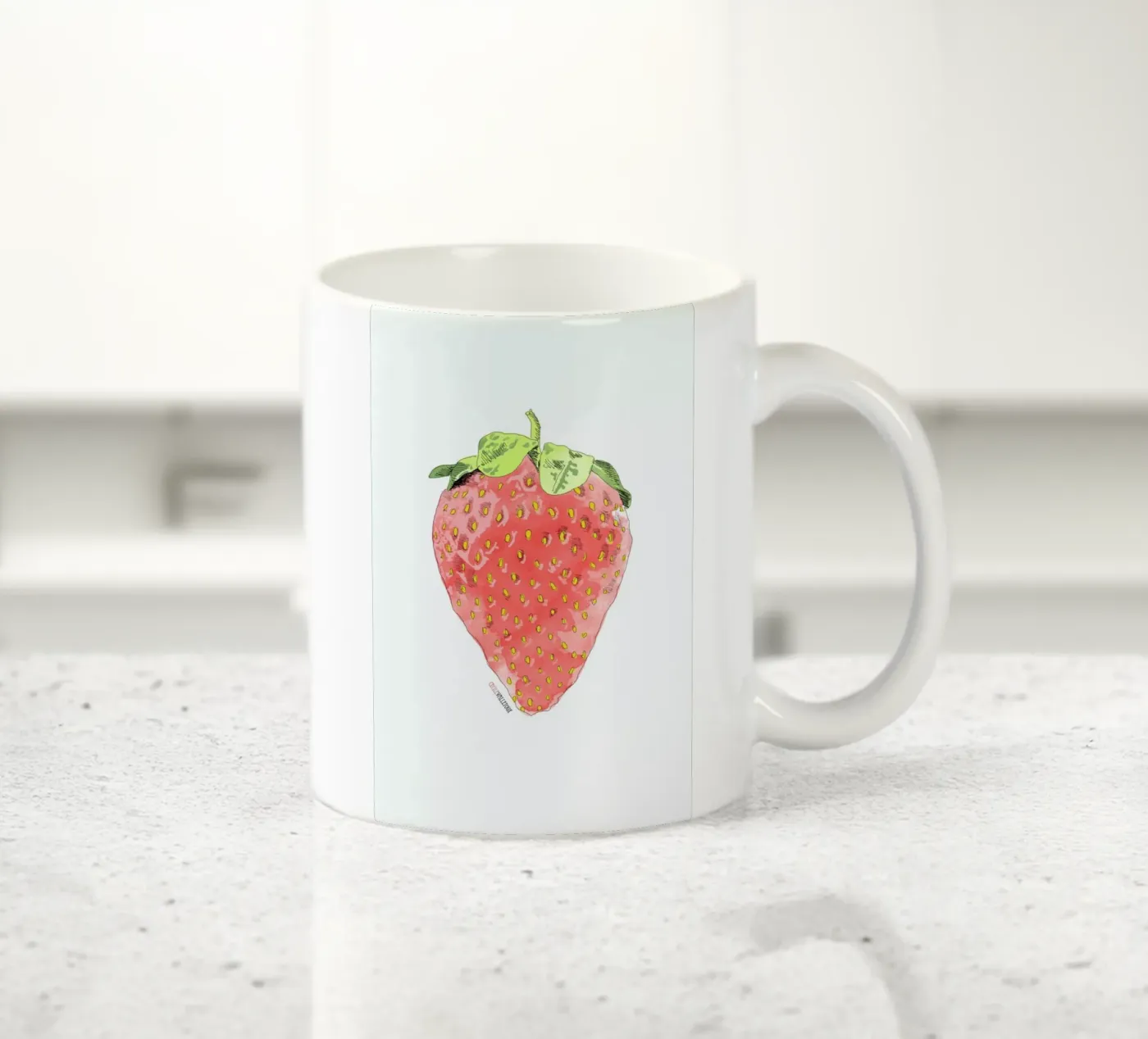 Fraise ceramic mug by La Belette Rose