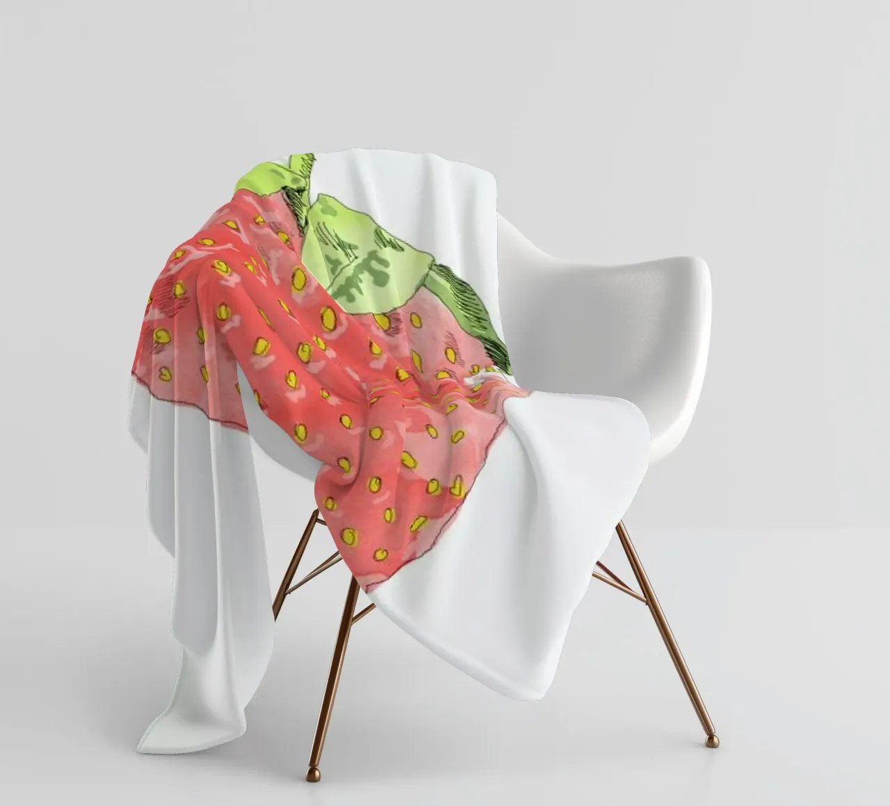 Fraise fleecedeken van La Belette Rose