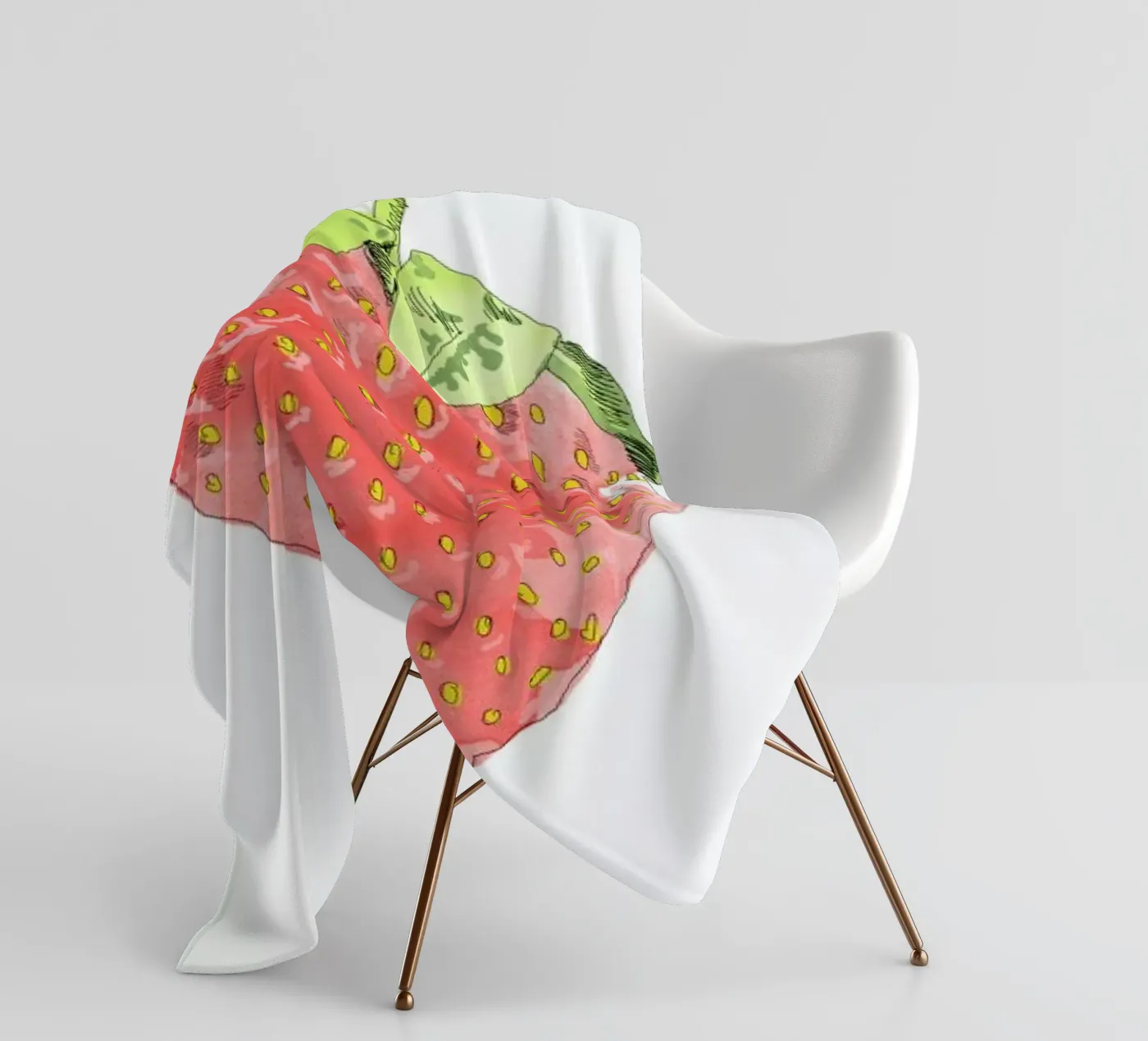 Fraise fleecedeken van La Belette Rose