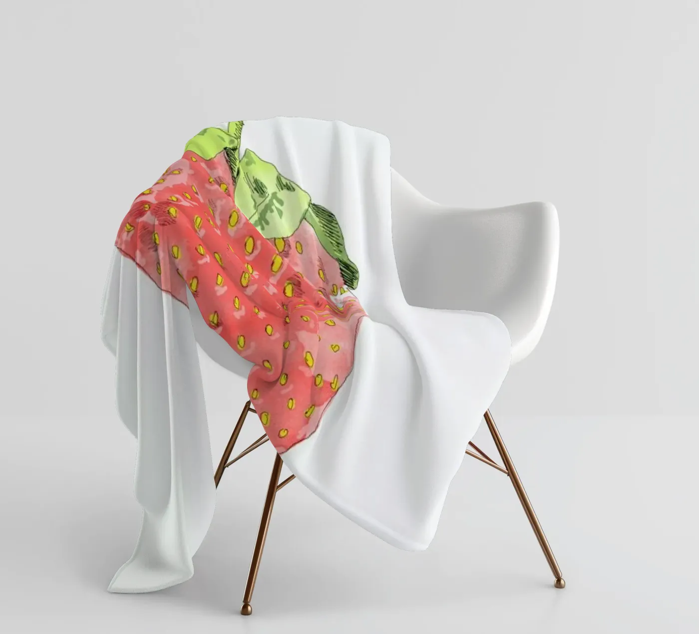 Fraise fleecedeken van La Belette Rose