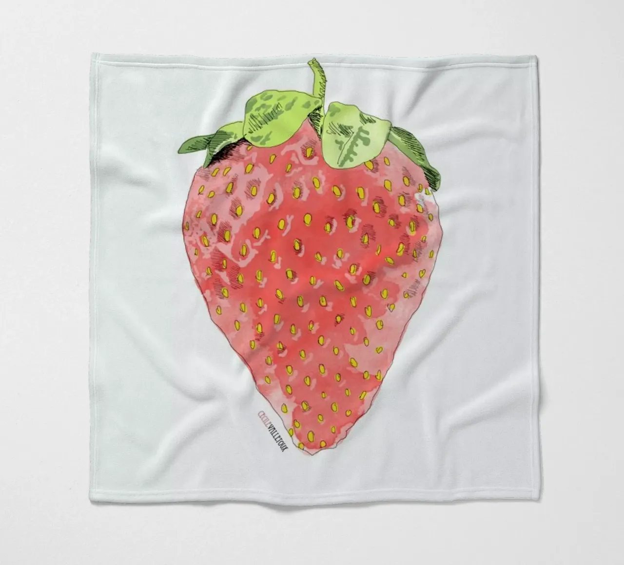 Fraise fleecedeken van La Belette Rose